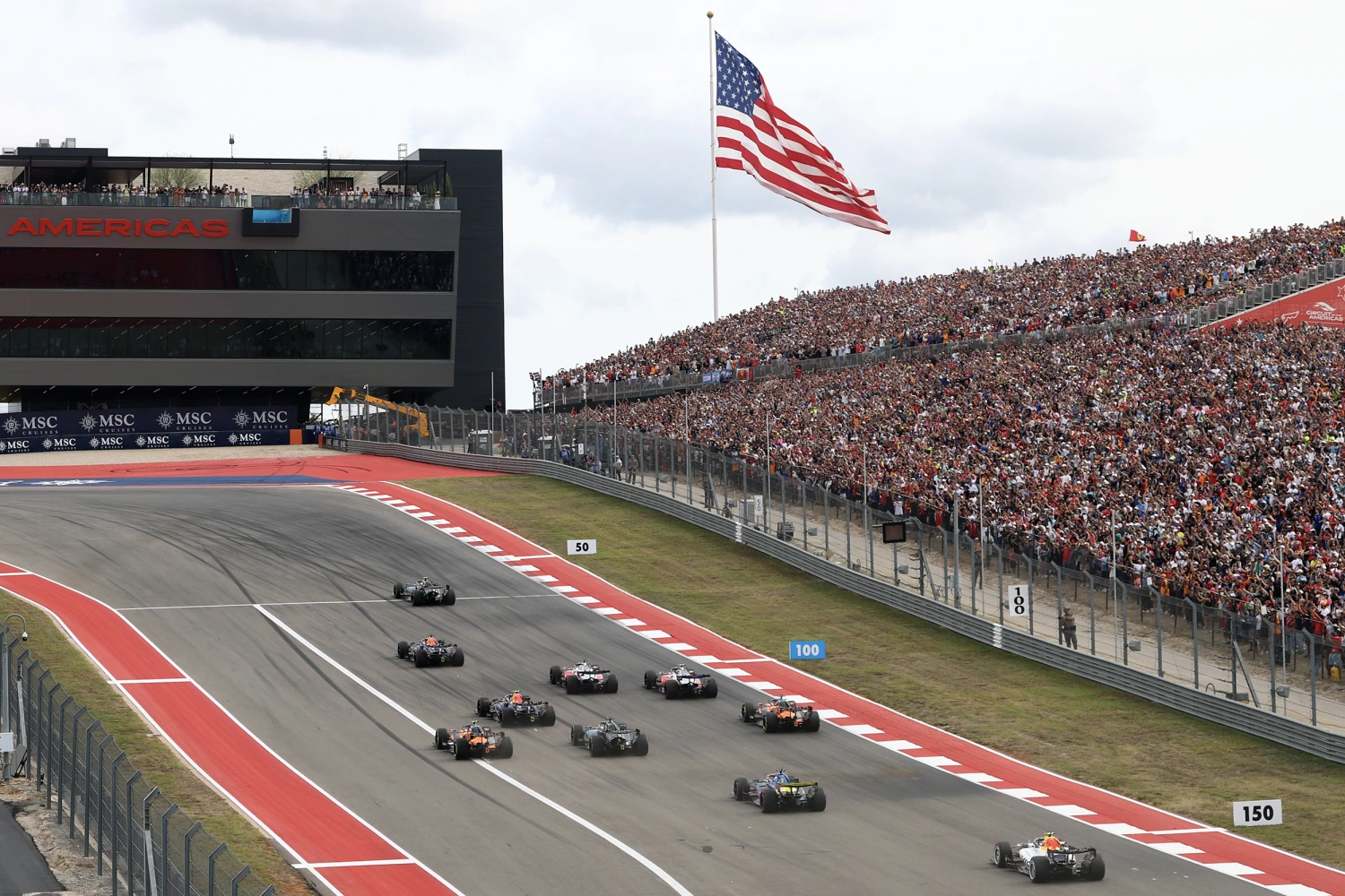Andrea Kimi Antonelli of Italy leads the the F1 Grand Prix of United States at Circuit of The Americas in Austin, Texas, on Oct. 25, 2026.