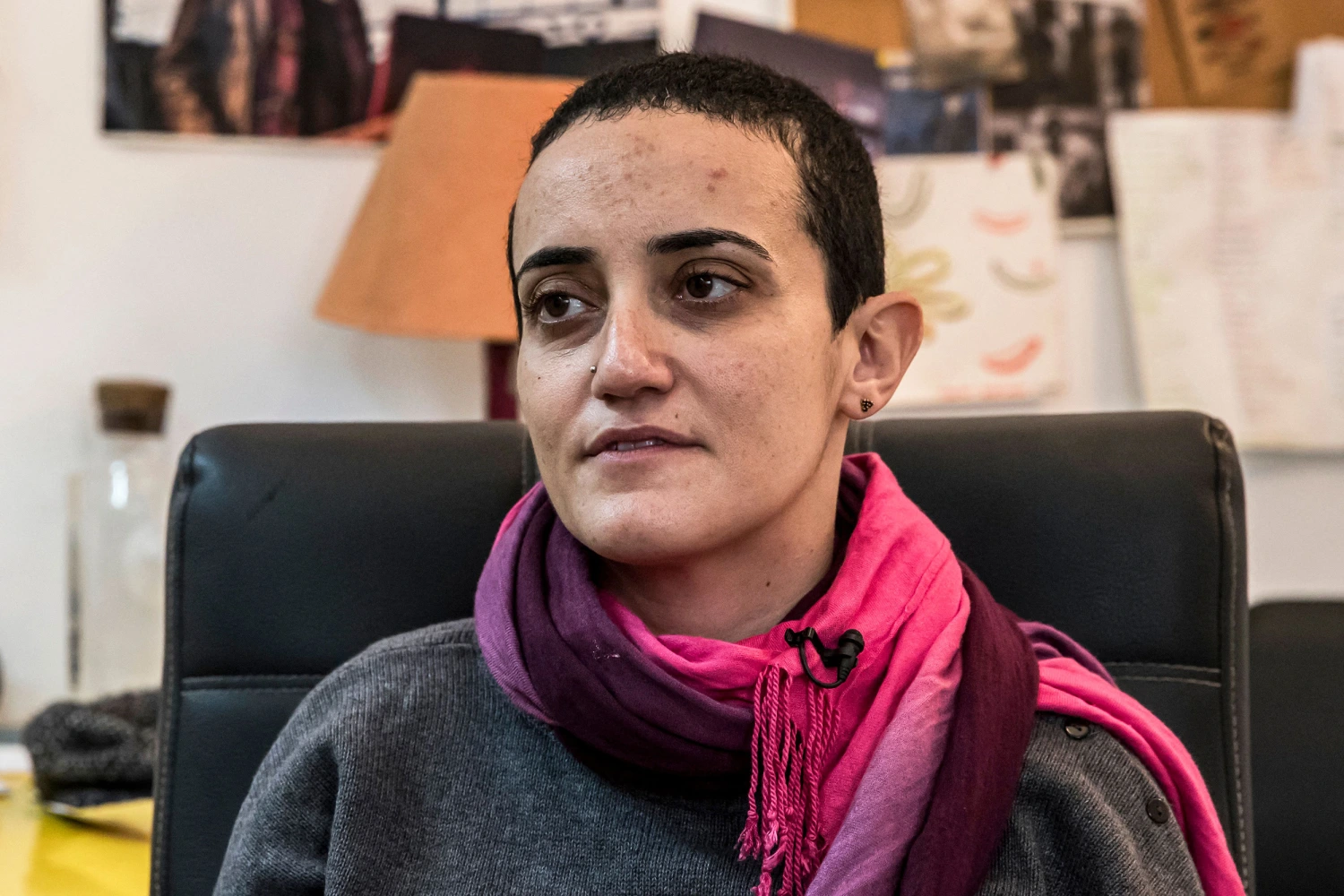 Egyptian journalist Lina Attalah, co-founder and editor-in-chief of the Cairo-based online newspaper Mada Masr, gives an interview with AFP in the capital Cairo on December 28, 2020.