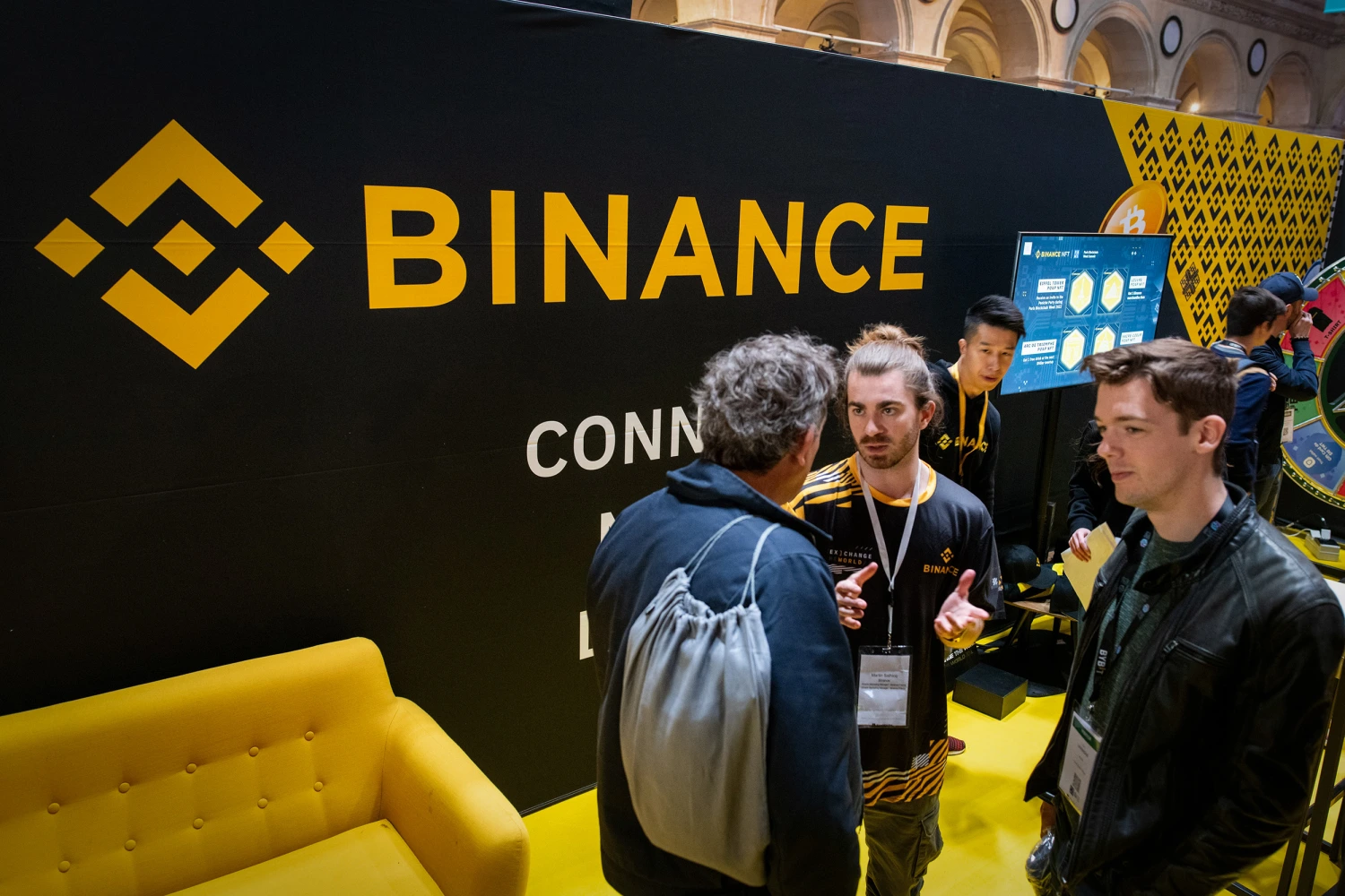The Binance booth at the Paris NFT Day conference in 2022.