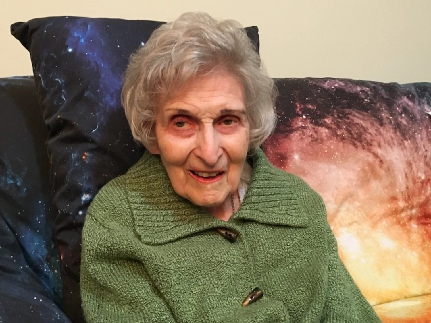 Gloria honors her curiosity about outer space by reading.