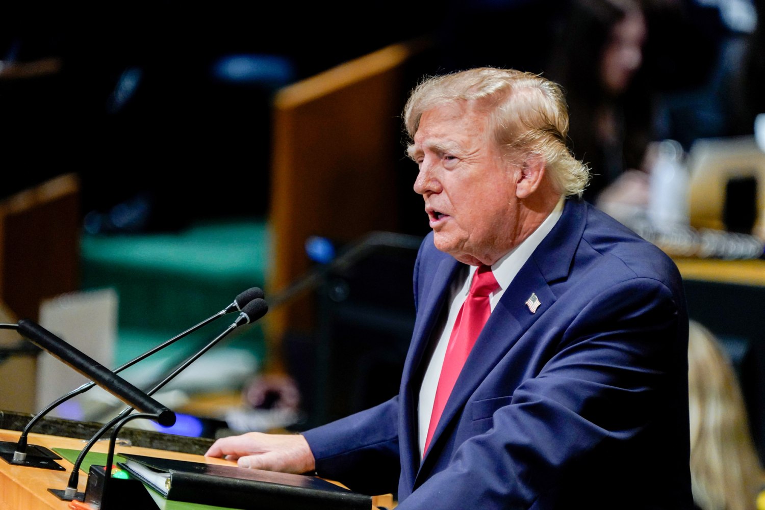 President Donald Trump addresses the United Nations General Assembly in New York City on Sept. 22, 2026.