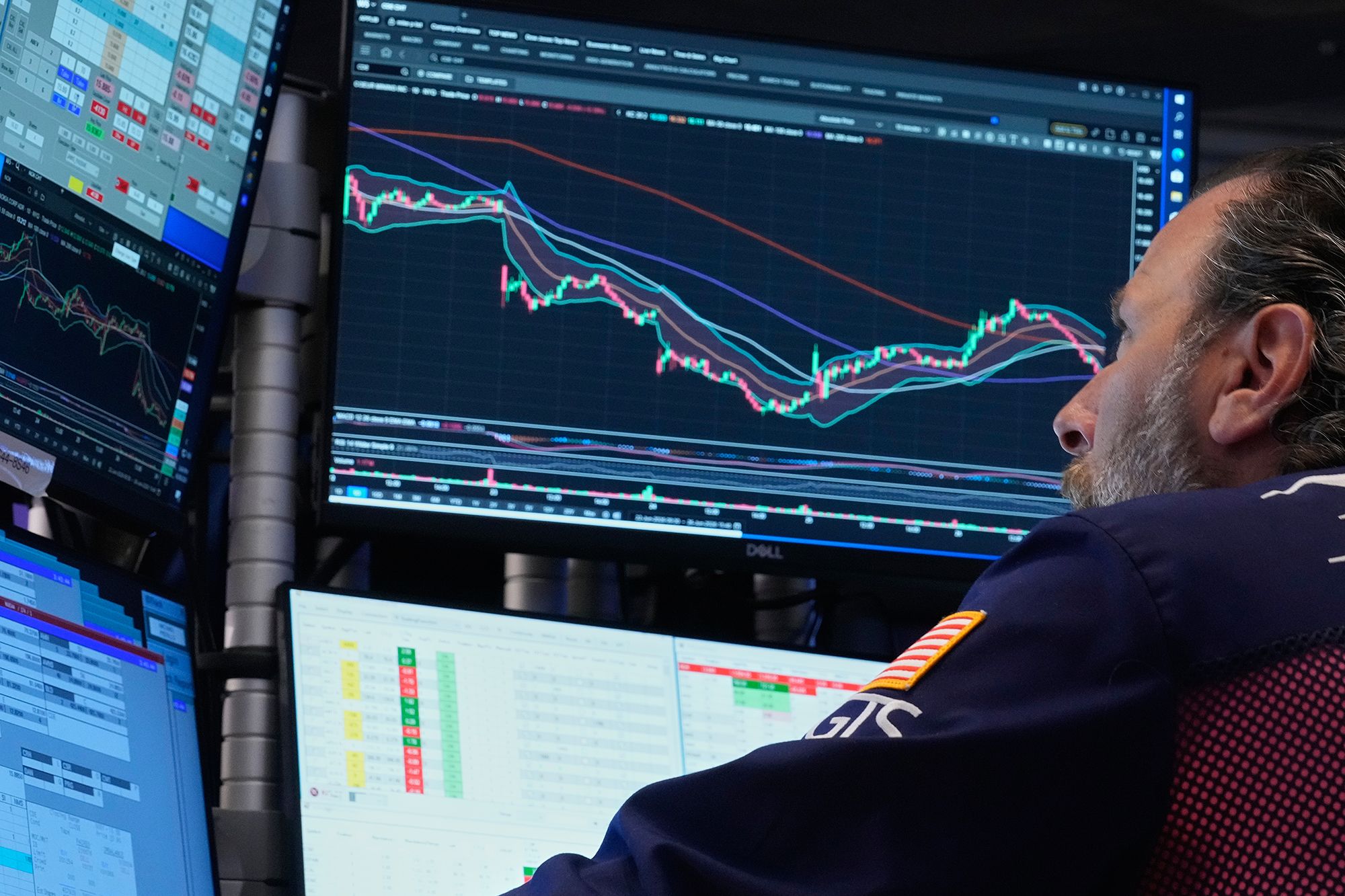 A trader works on the floor of the New York Stock Exchange on June 26, 2026.