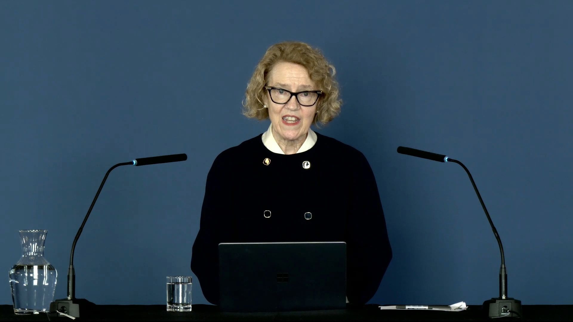 Screen grab taken from the Thirlwall Inquiry YouTube feed of Lady Justice Thirlwall making a statement following the publication of the findings of a public inquiry into how Lucy Letby was able to repeatedly kill and harm babies on a hospital neonatal unit. Picture date: Tuesday September 15, 2026. PA Photo. Photo credit should read: Thirlwall Inquiry/PA Wire INQUIRY (Press Association via AP Images)