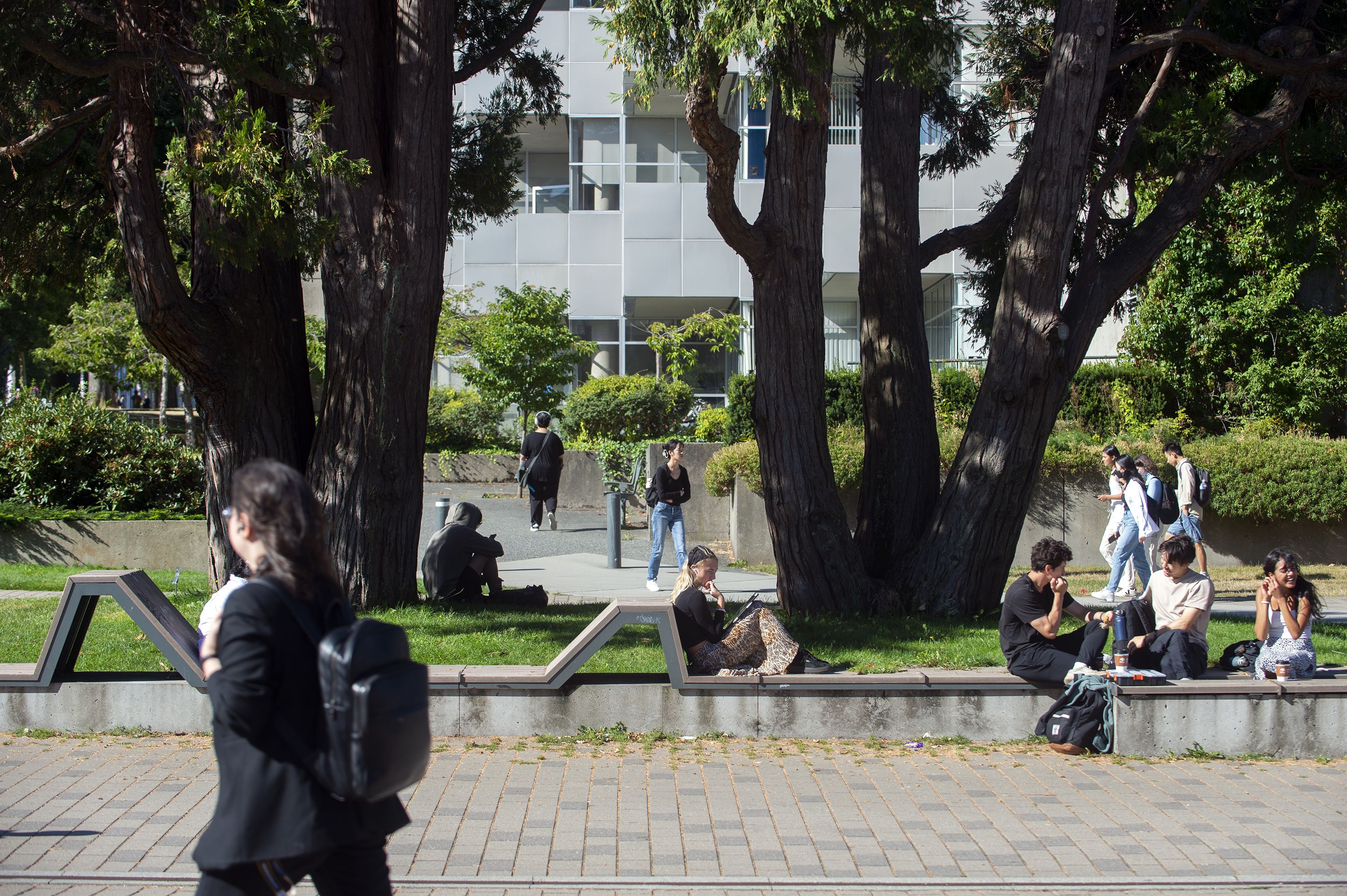 Students at the University of British Columbia Vancouver campus during the first week of classes in Vancouver, British Columbia, Canada, in 2022.