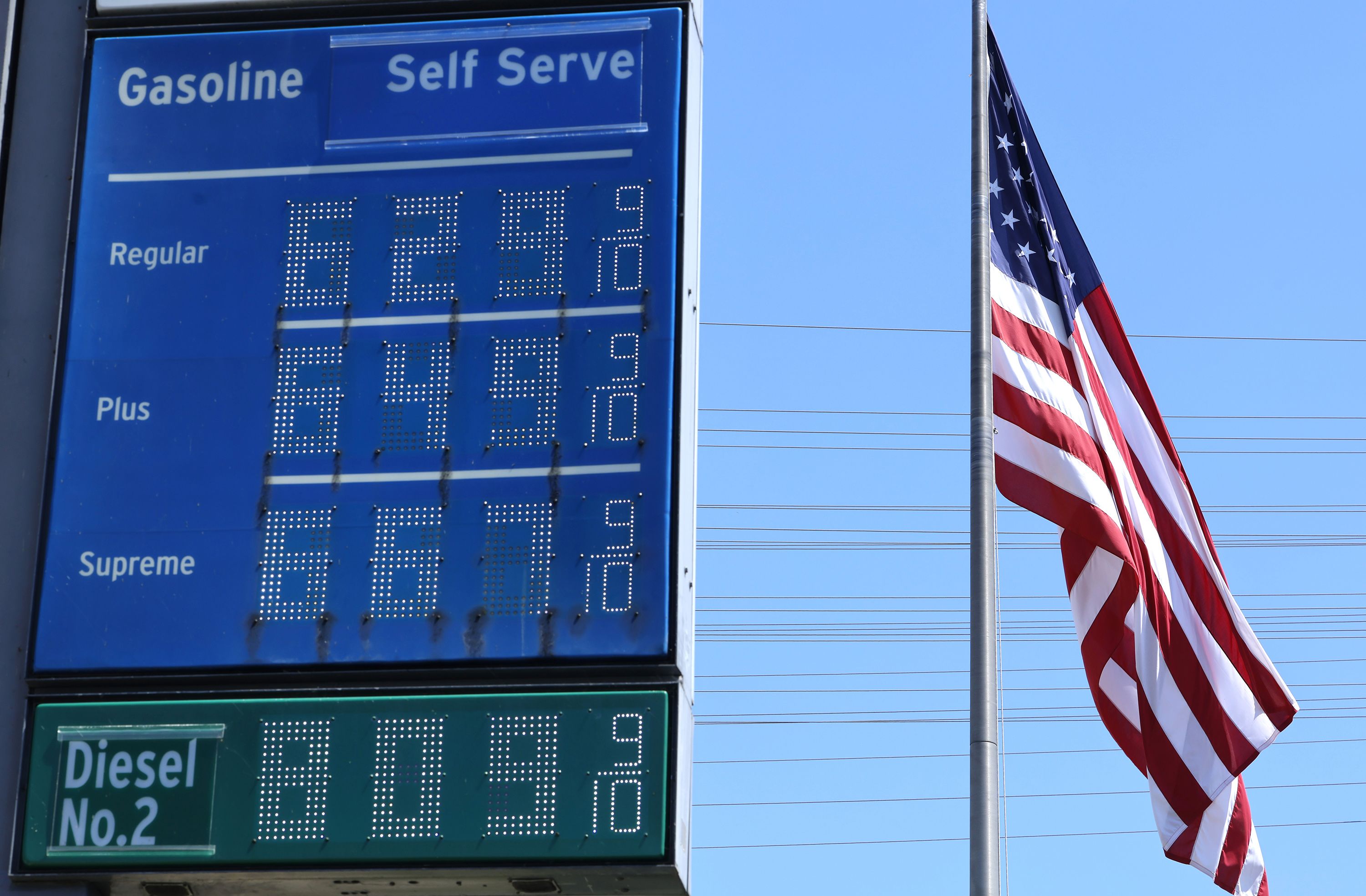 Gas prices at a Chevron gas station on April 8 in El Segundo, California.