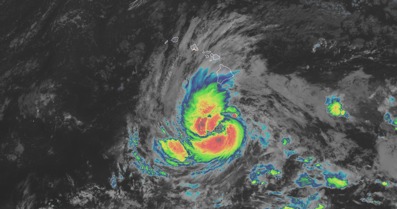 Hurricane Nolo churns south of Hawaii early Friday morning.
