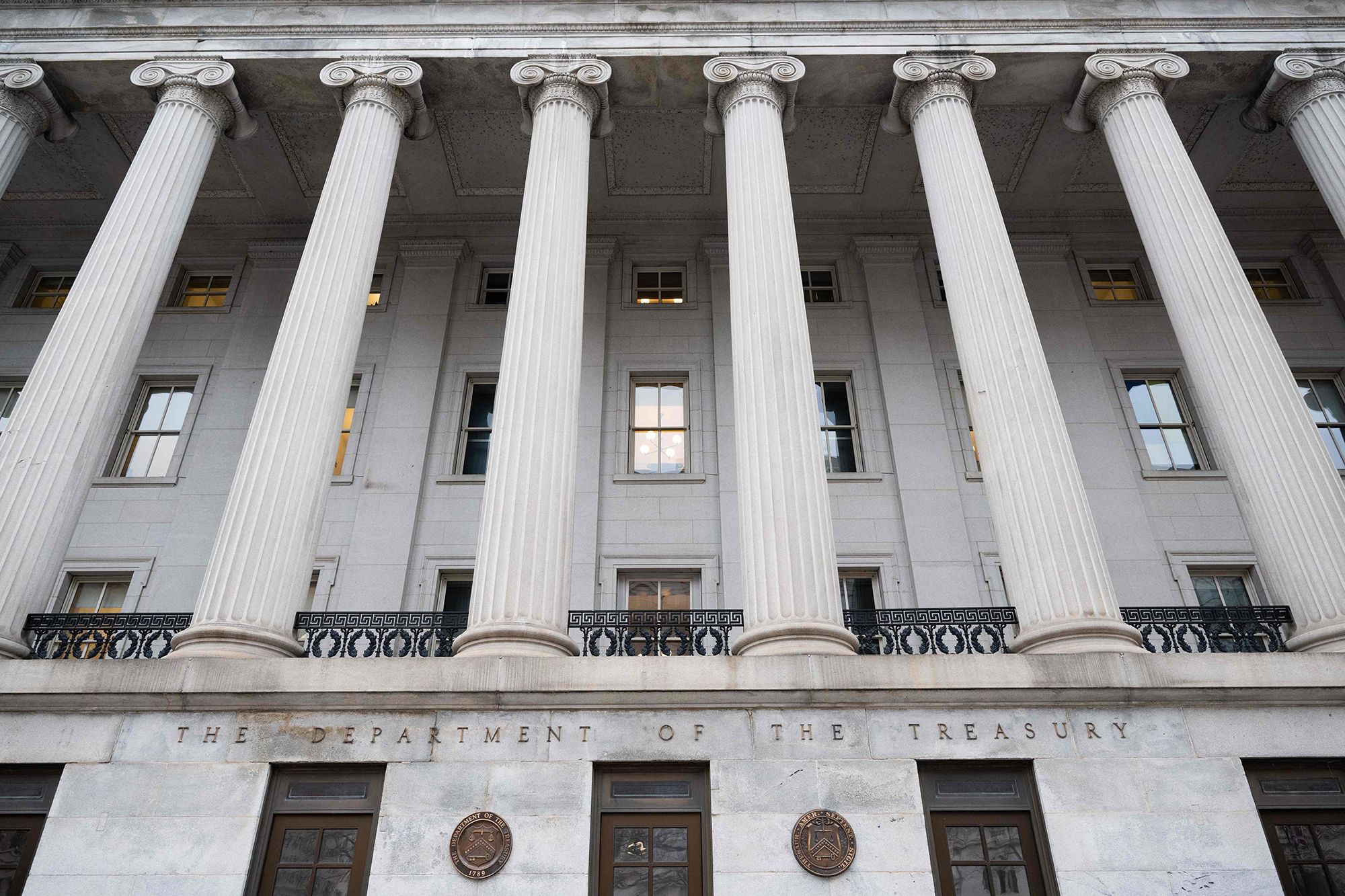The US Treasury Department building is seen in Washington, DC, on January 19, 2023.