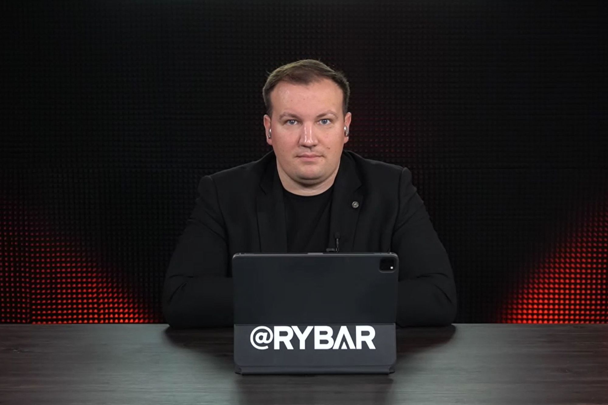 Russian military blogger Mikhail Zvinchuk, who runs Telegram account called Rybar, is seen in Moscow on November 1, 2024.