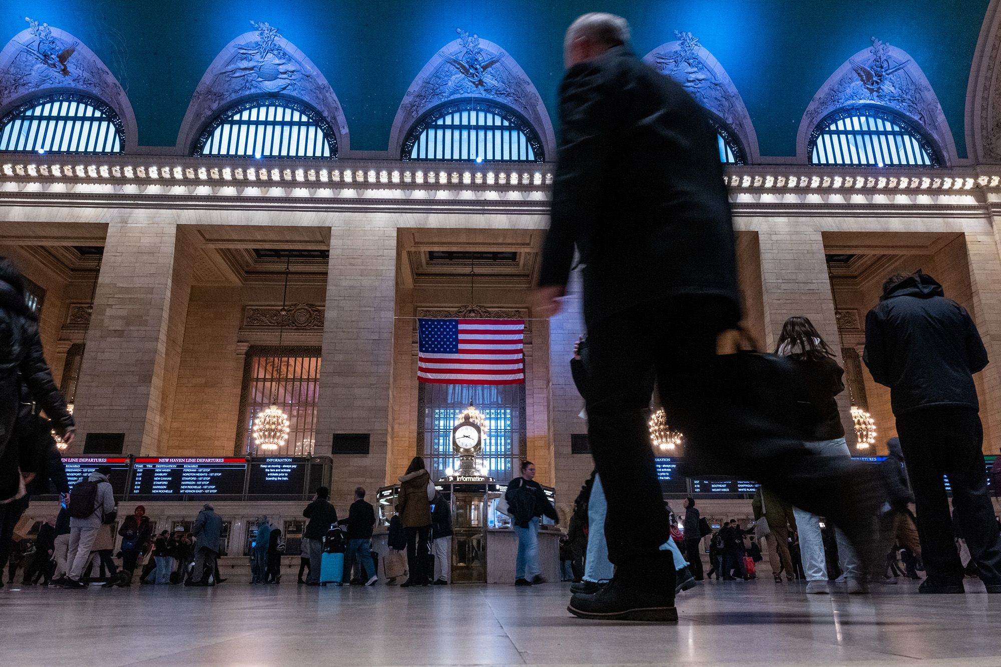 People walk through Grand Central Terminal on February 19, 2026 in New York City.