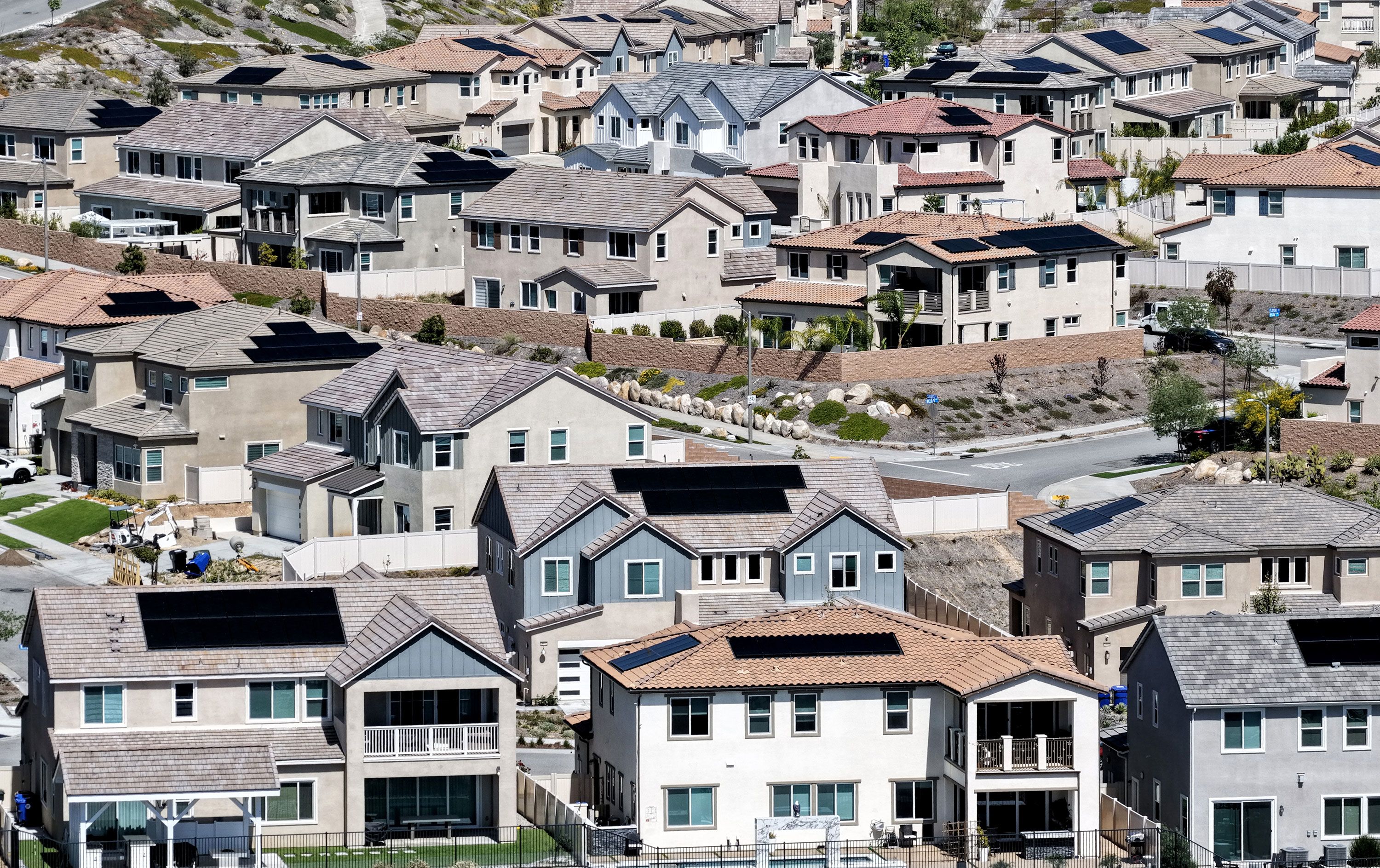 A housing development in Santa Clarita, California, in April 2026.