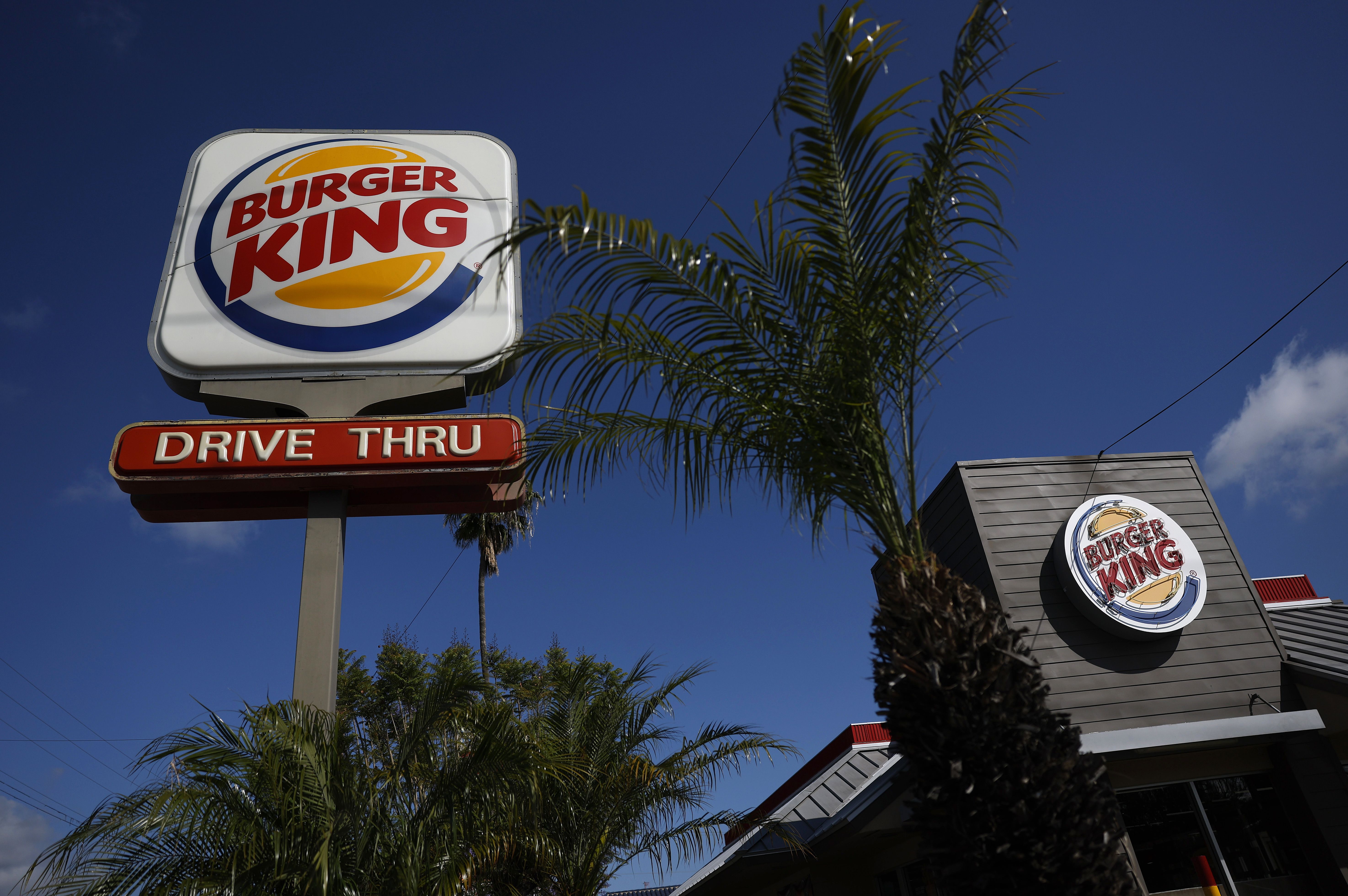 A view of a sign at a Burger King restaurant in Los Angeles in May.