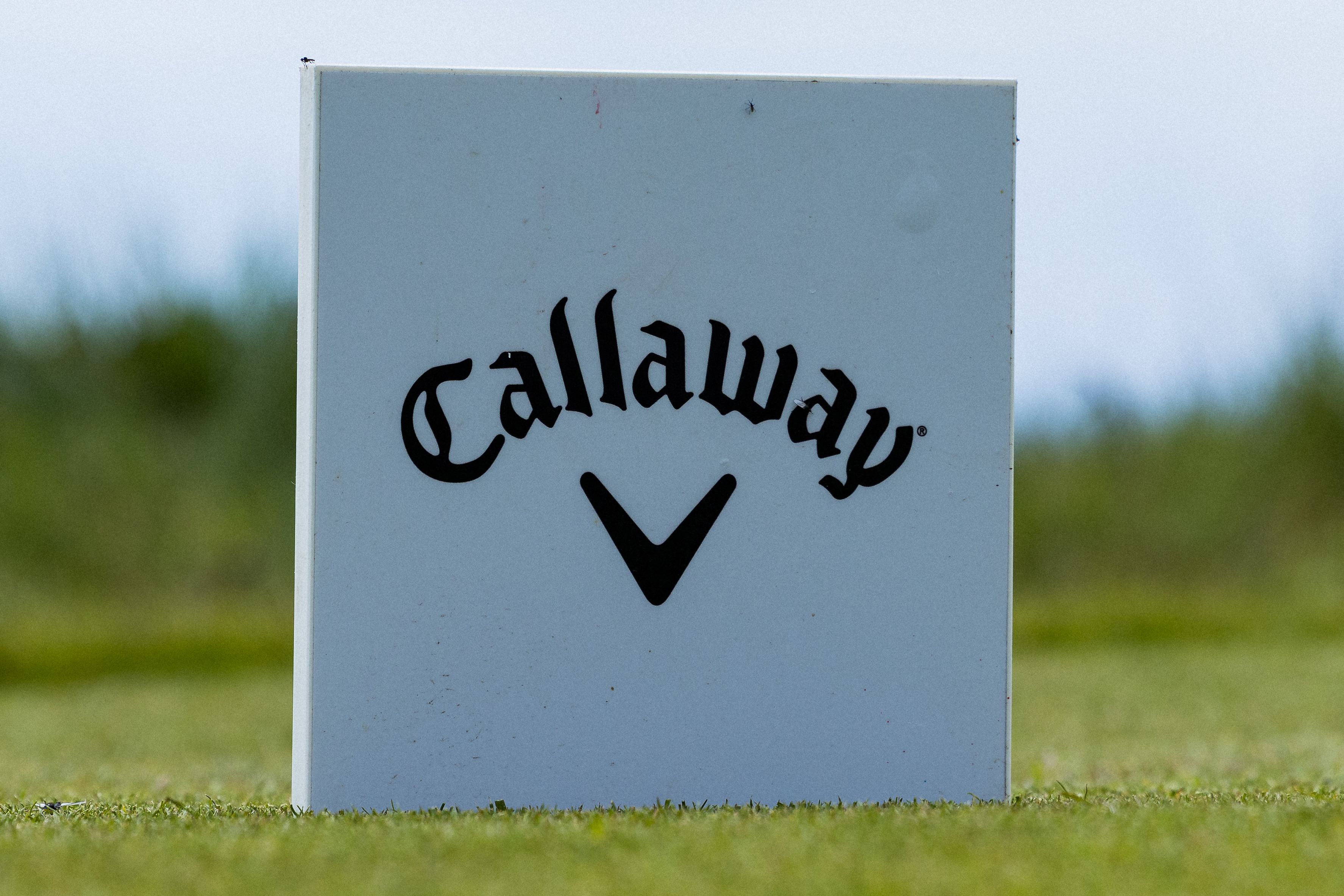 Callaway branding is seen on course during a PGA event at the Royal Dornoch Golf Club in Dornoch, Scotland, earlier this year.