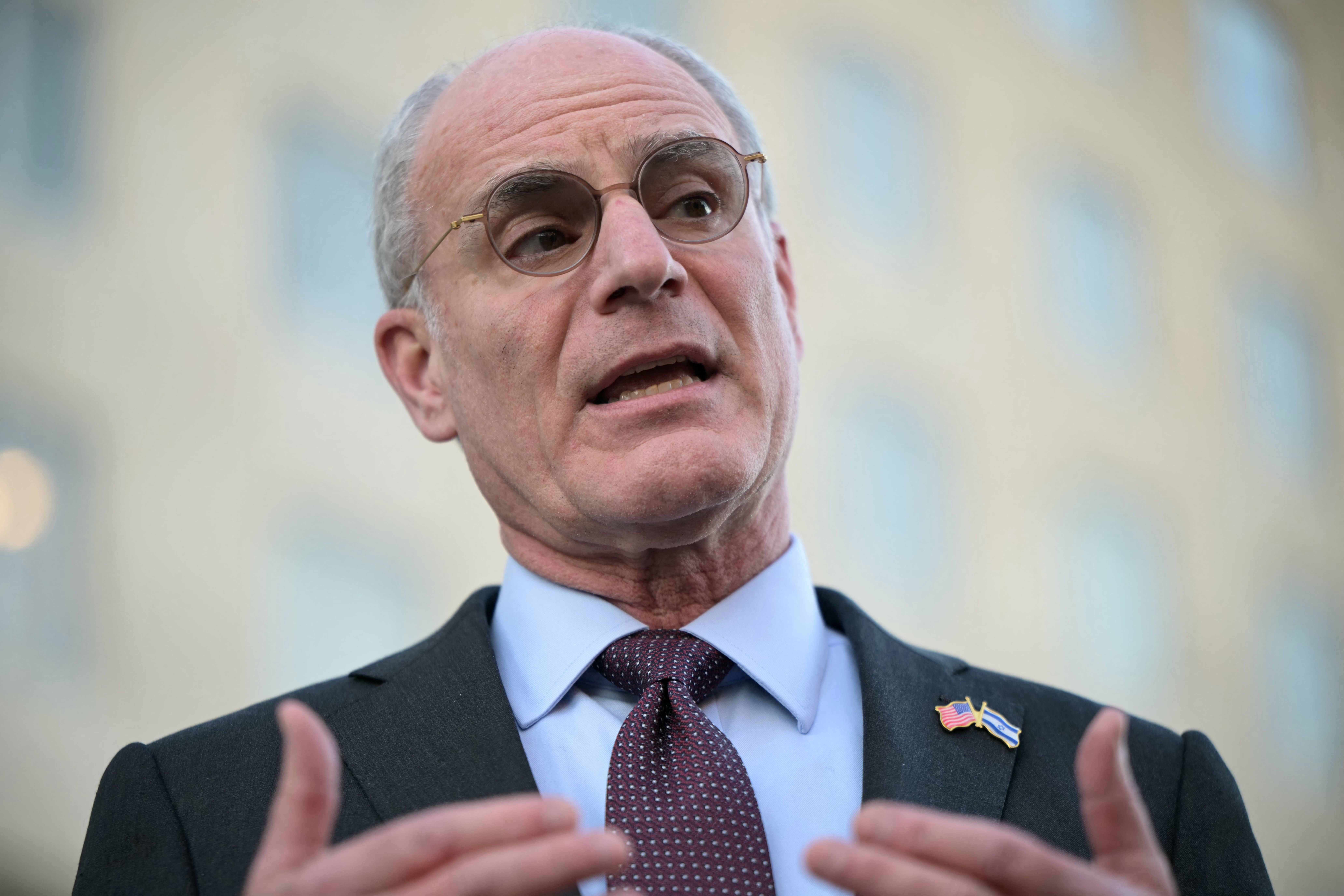 Israeli Ambassador to the US Yechiel Leiter speaks to reporters in Washington, DC, on June 3.