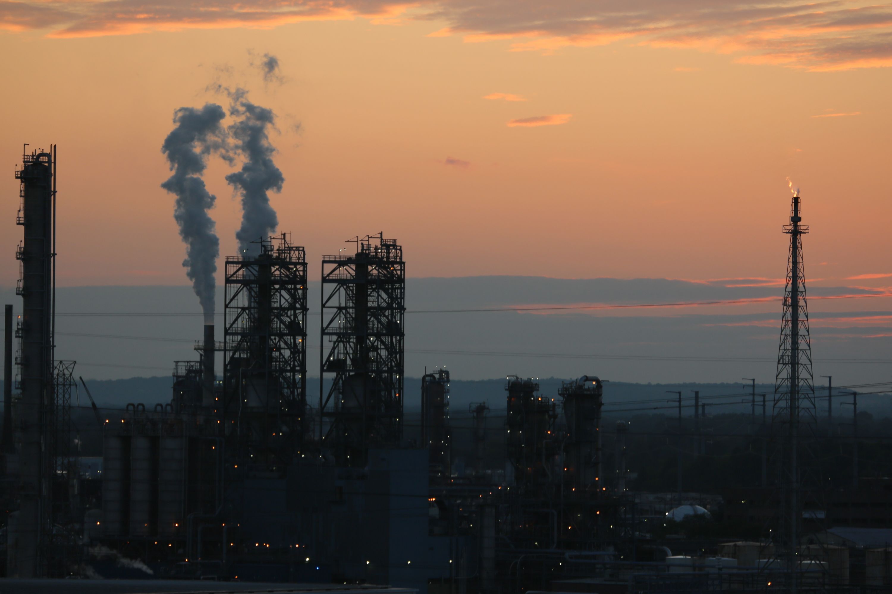 An oil refinery at the Port of New York and New Jersey in New York on August 24, 2026.