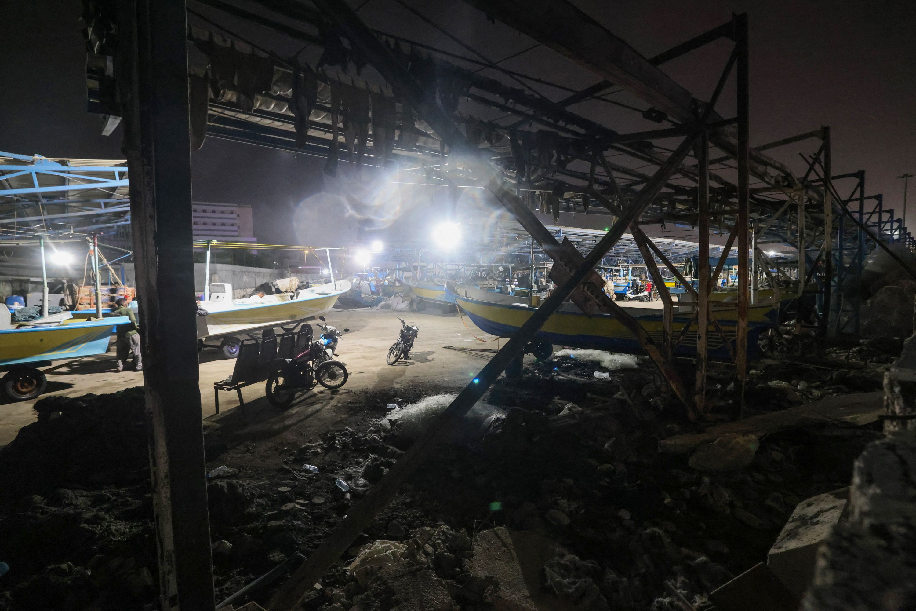 A boatyard that was hit by US strikes in the port city of Bandar Abbas in southern Iran on September 5, 2026.