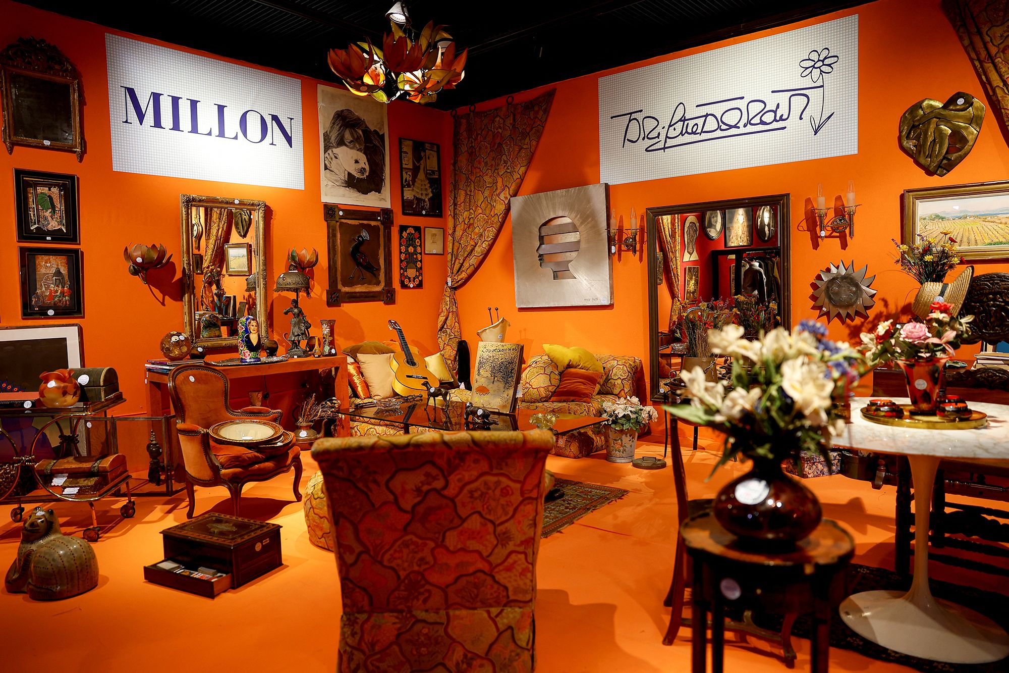 A view of a preview exhibition for the auction in Paris