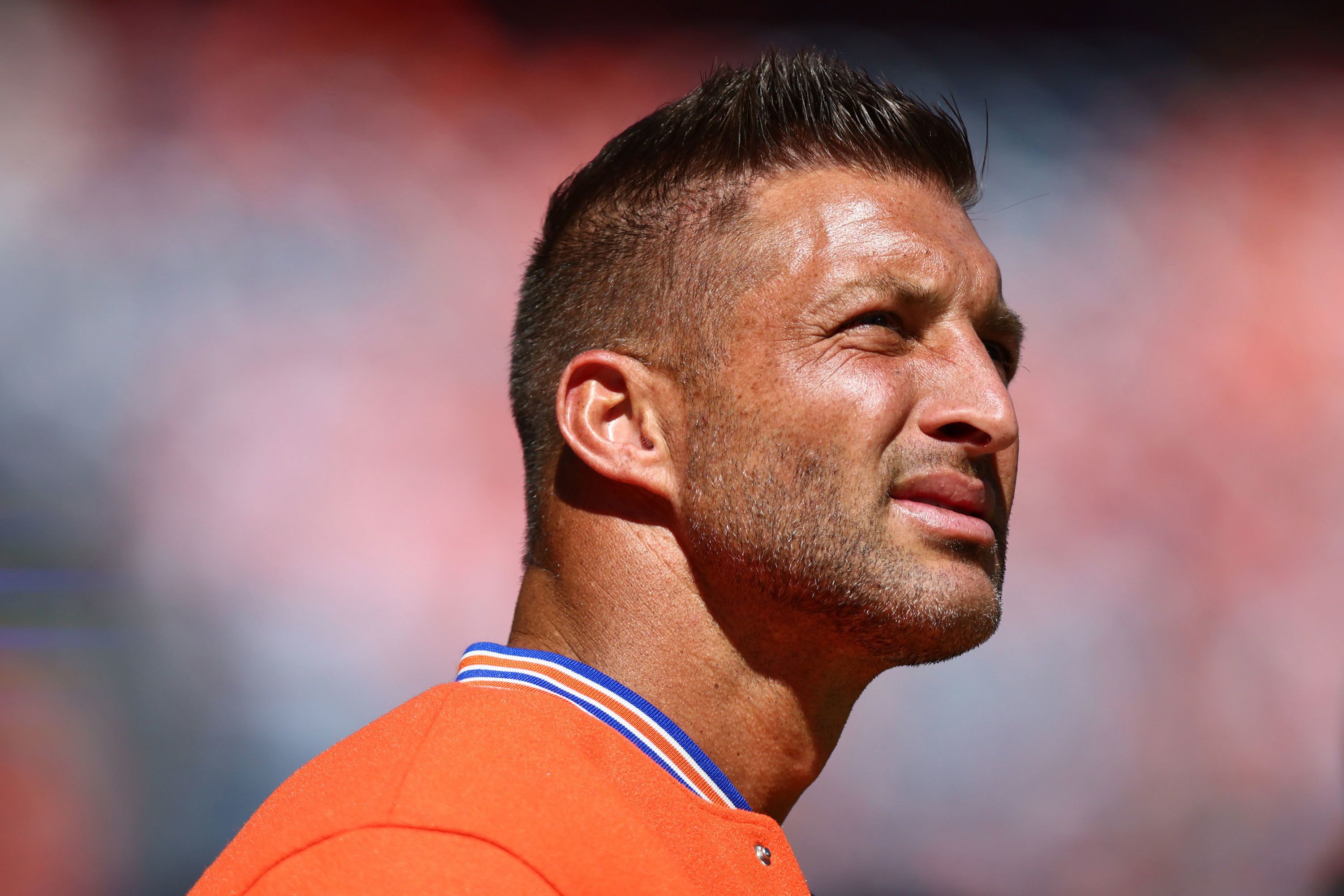 Tim Tebow attends the Denver Broncos game against the Jacksonville Jaguars on September 20. (