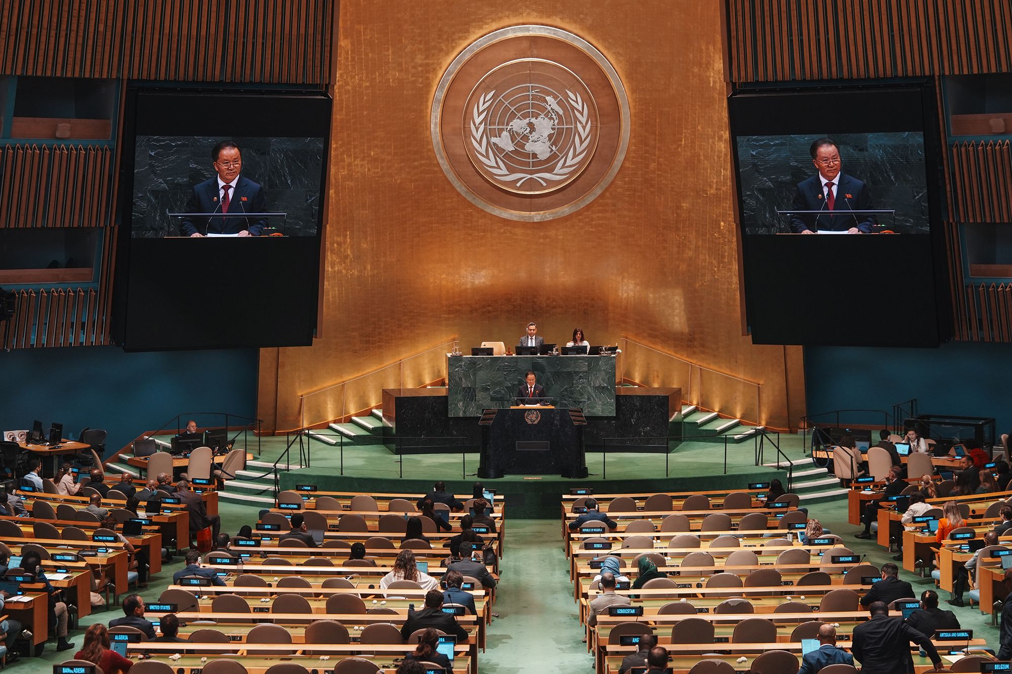 NEW YORK, NEW YORK - SEPTEMBER 28: Vice Minister for Foreign Affairs of the Democratic People's Republic of Korea, Kim Son Gyong speaks during the 81st session of the United Nations (U.N.) General Assembly at U.N. Headquarters on September 28, 2026 in New York City. World leaders have gathered in New York for the annual session of the United Nations General Assembly, with this year's global issues ranging from the threat of artificial intelligence to the continued wars in Ukraine and Gaza. (Photo by Ryan Murphy/Getty Images)