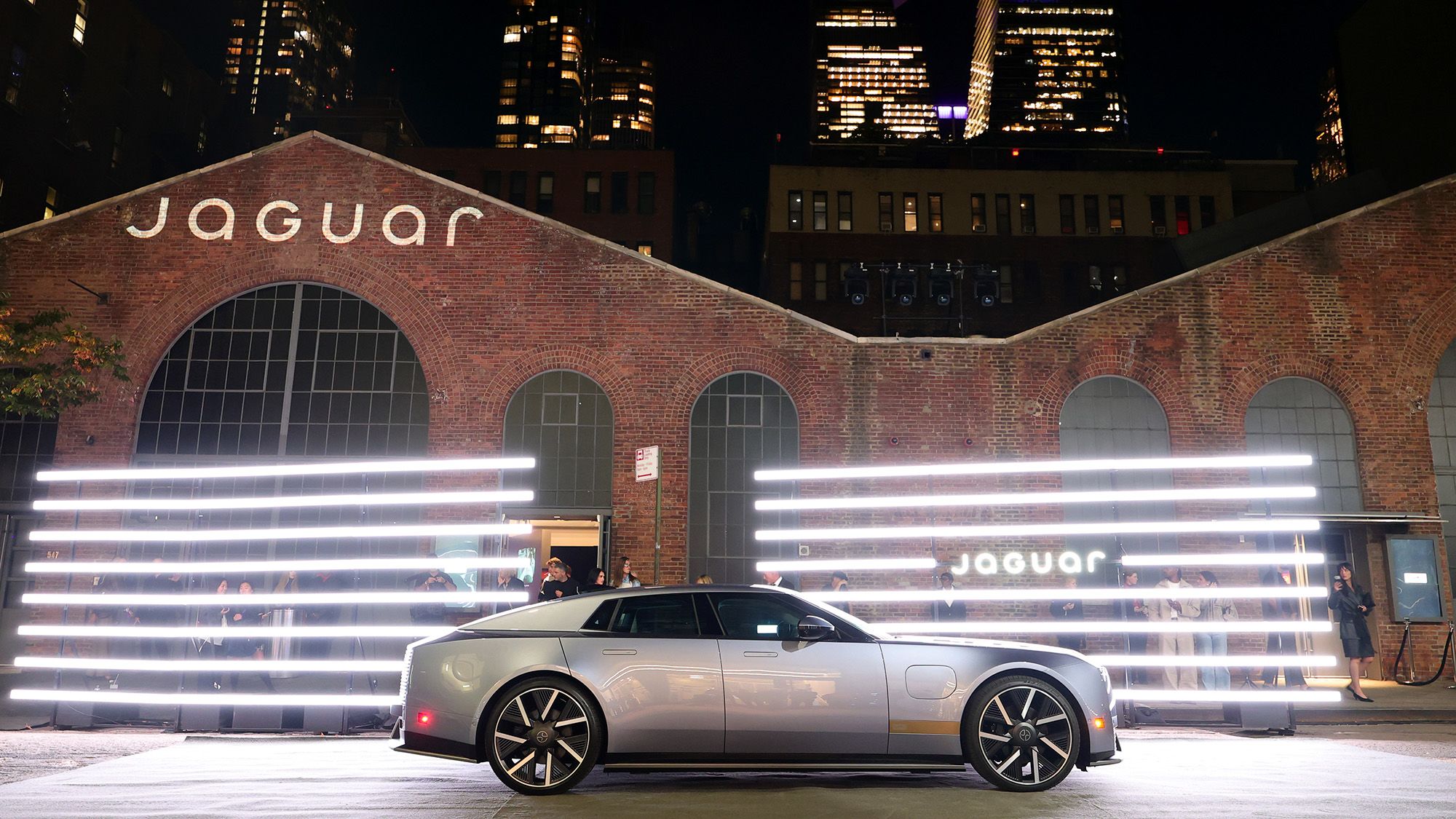 NEW YORK, NEW YORK - OCTOBER 06: A view of the 2028 Jaguar Type 01 during the JAGUAR TYPE 01 Reveal in New York City at Storied NYC on October 06, 2026 in New York City.