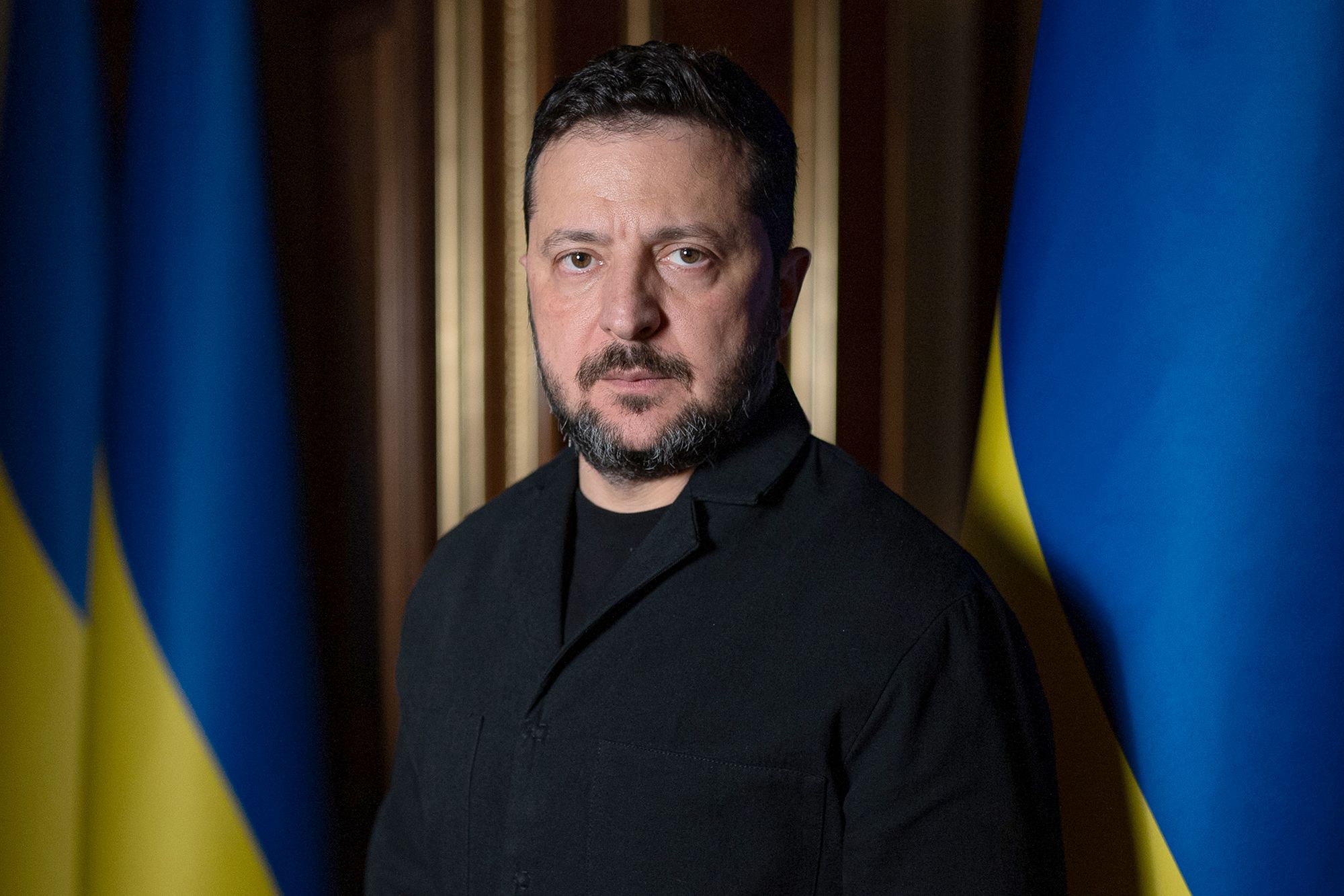 Volodymyr Zelenskyy, Ukraine's president, following an interview in Kyiv, Ukraine, on Sunday, Oct. 18, 2026. "Now, we have dangerous days ahead of the elections," Zelenskyy said on Sunday, referring to the Nov. 3 midterms in the US. Photographer: Olga Ivashchenko/Bloomberg via Getty Images