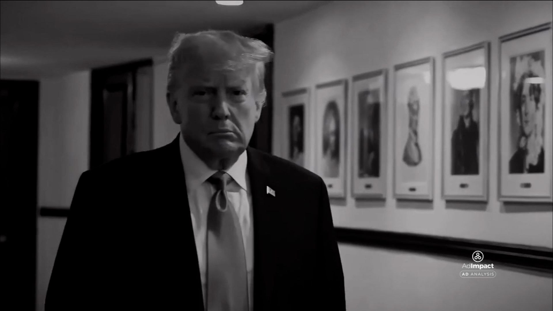 President Donald Trump appears in a television ad.