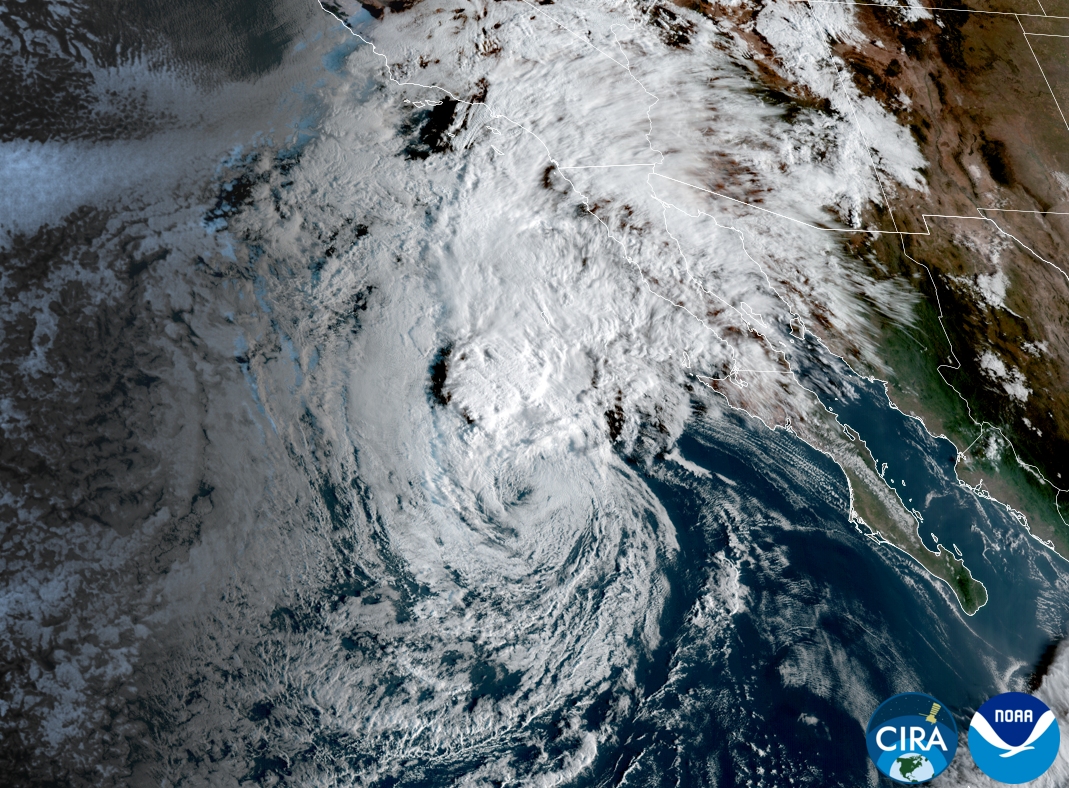 Satellite view of Tropical Storm Rachel on Oct. 10, 2026.