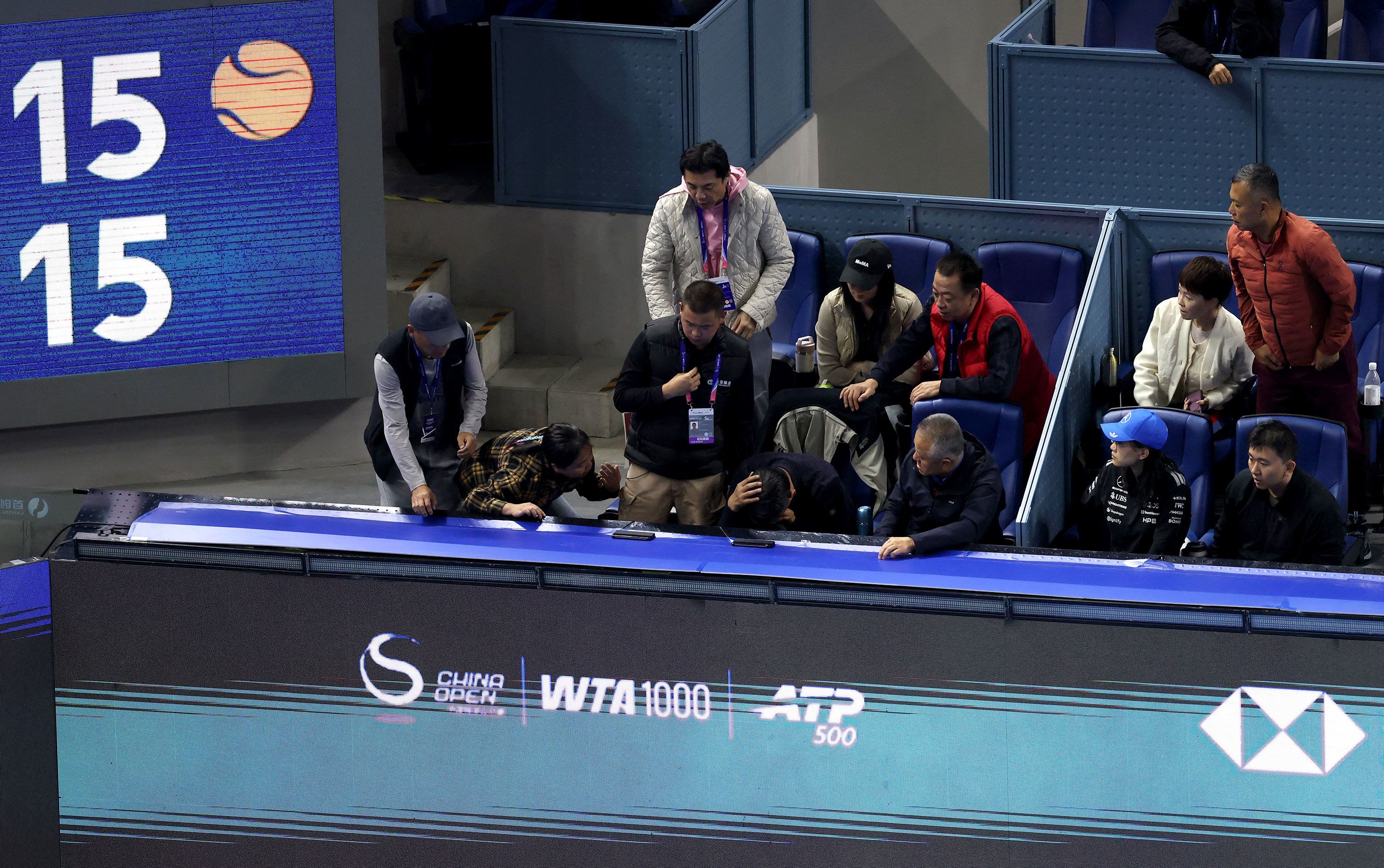 A spectator was injured after Daniil Medvedev hit a ball into the crowd during his semifinal match against Novak Djokovic at the China Open.