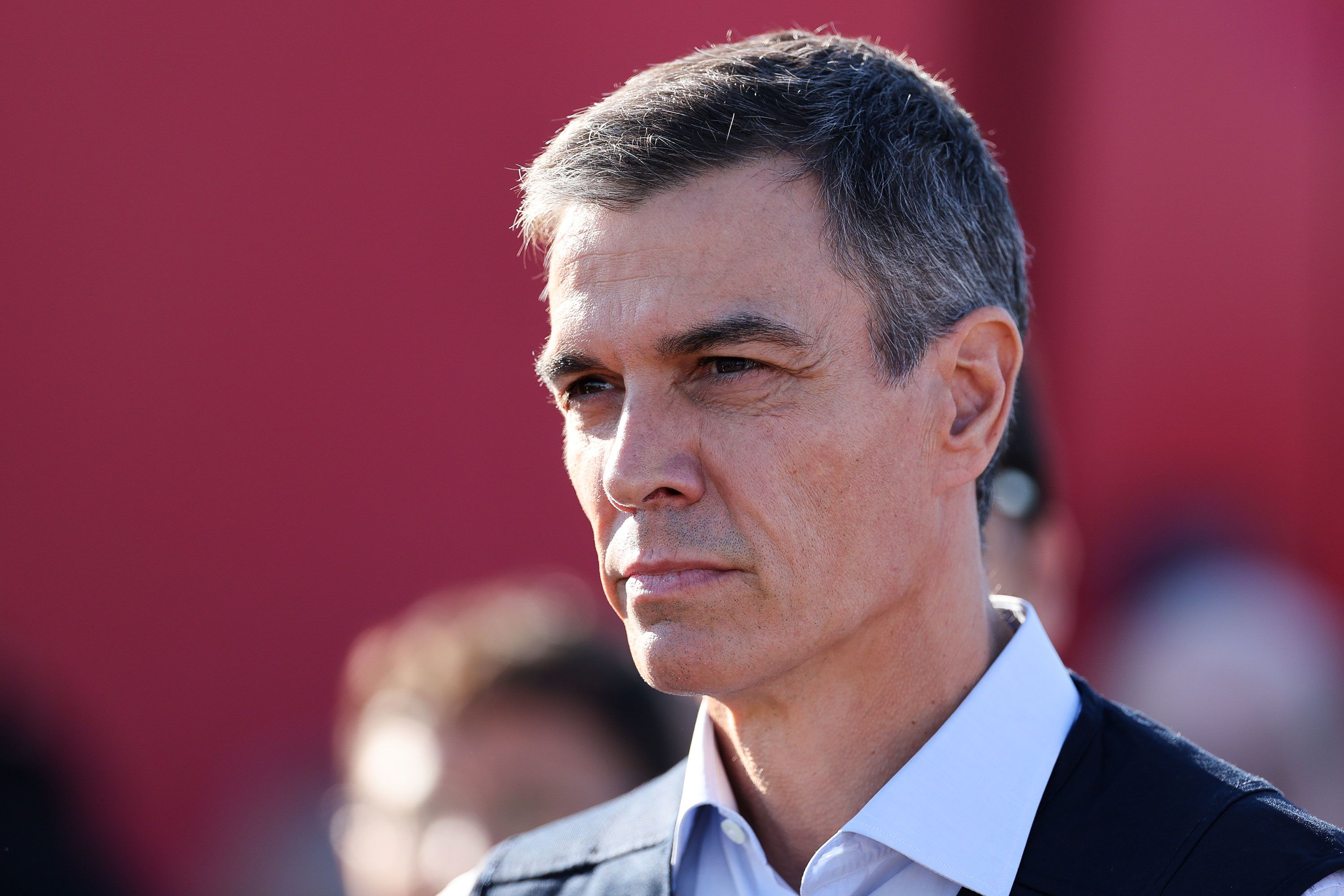 Pedro Sanchez, the Prime Minister of Spain, near the scene of a train crash on October 28, 2026, near Los Yebenes, Spain.