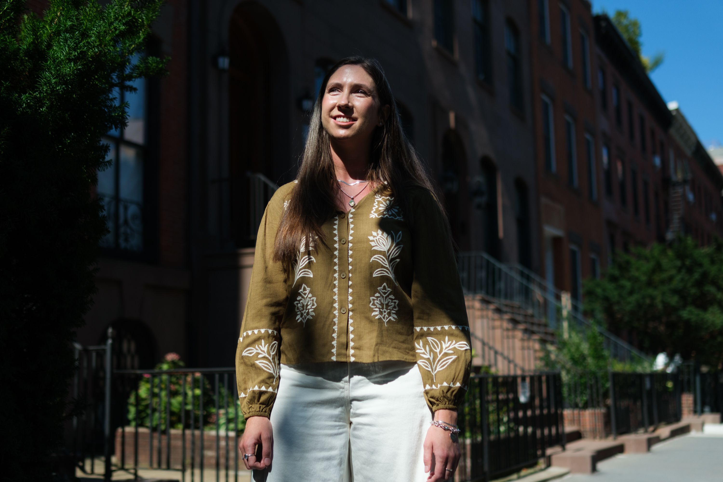 Some renters are turning to unconventional living arrangements to make life in the Big Apple a little more affordable. Katie Rettig, pictured here in Chelsea, New York, lived in a convent to keep costs down.