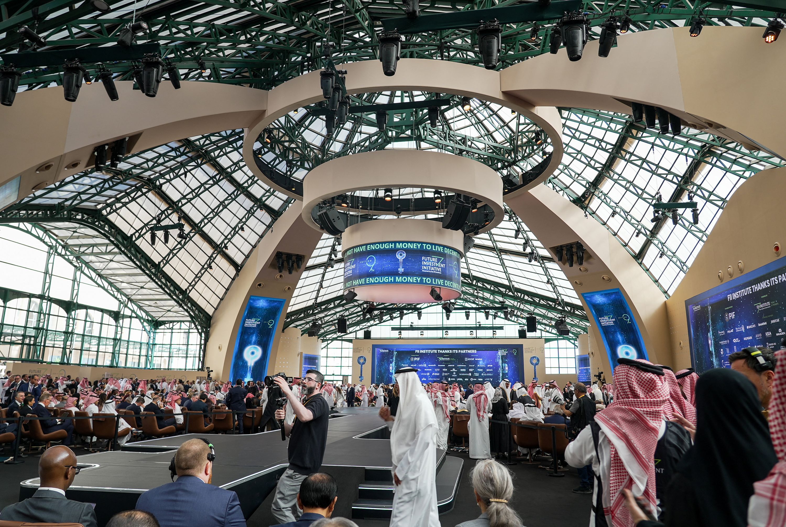 Guests and speakers attend the 9th Edition of the Future Investment Initiative (FII), the kingdom's annual flagship finance conference, in Riyadh, Saudi Arabia, October 28, 2025.