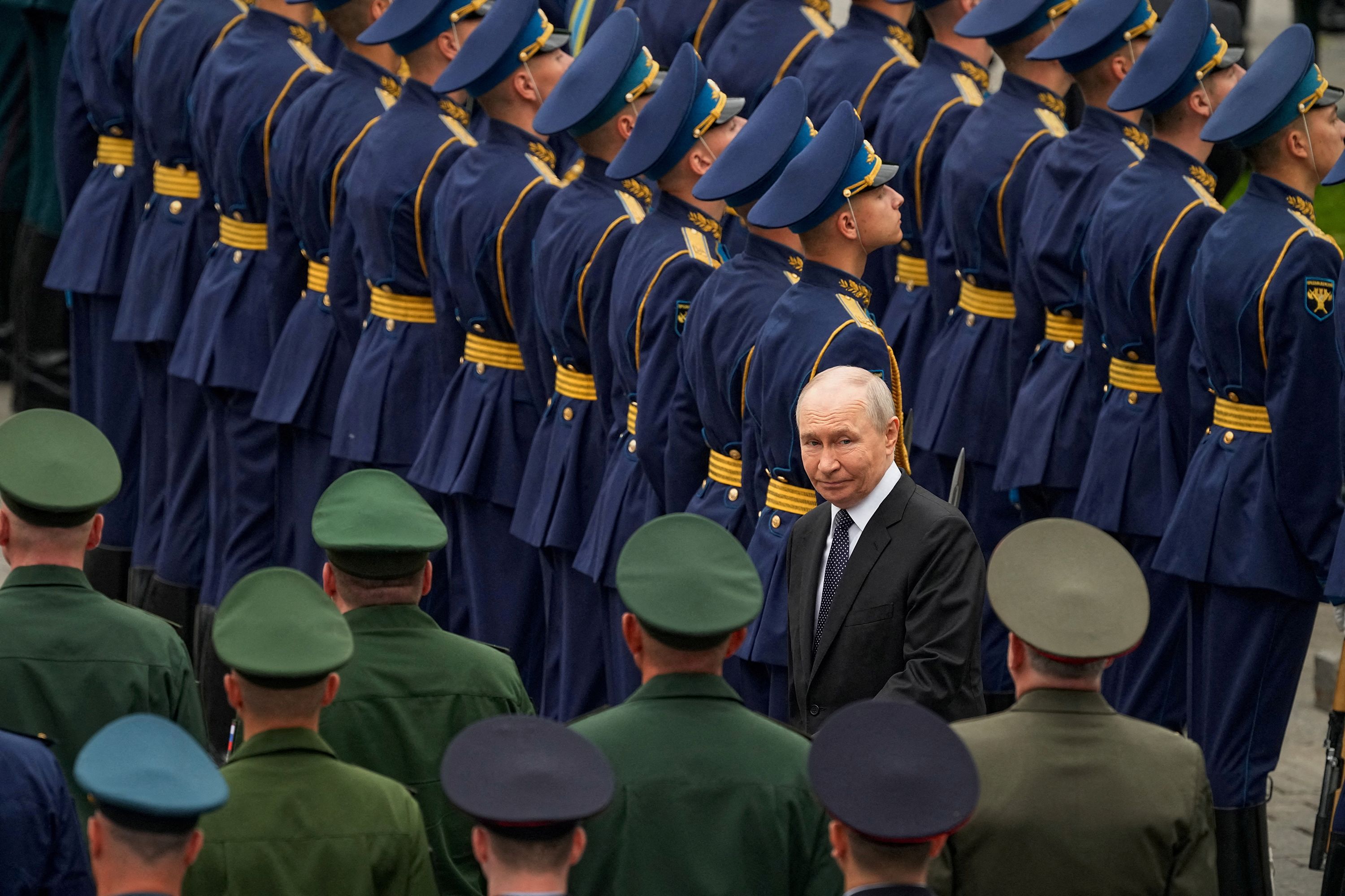 Russian President Vladimir Putin arrives for a wreath-laying ceremony at the Tomb of the Unknown Soldier in Moscow, Russia June 22, 2026.