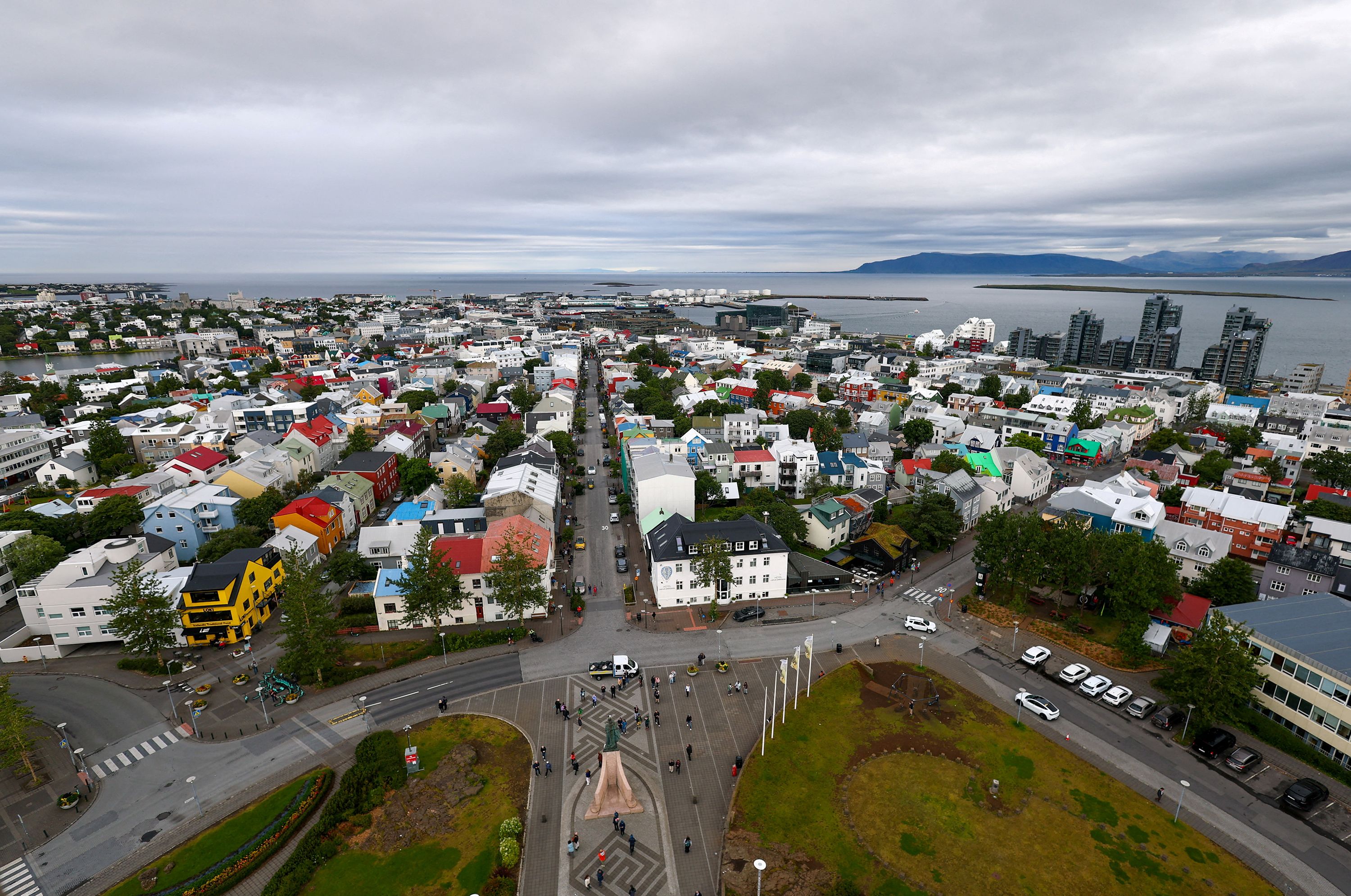 A view of the Icelandic capital Reykjavík in August, seen from the Hallgrimskirkja church tower, ahead of the national referendum on unfreezing EU accession talks.