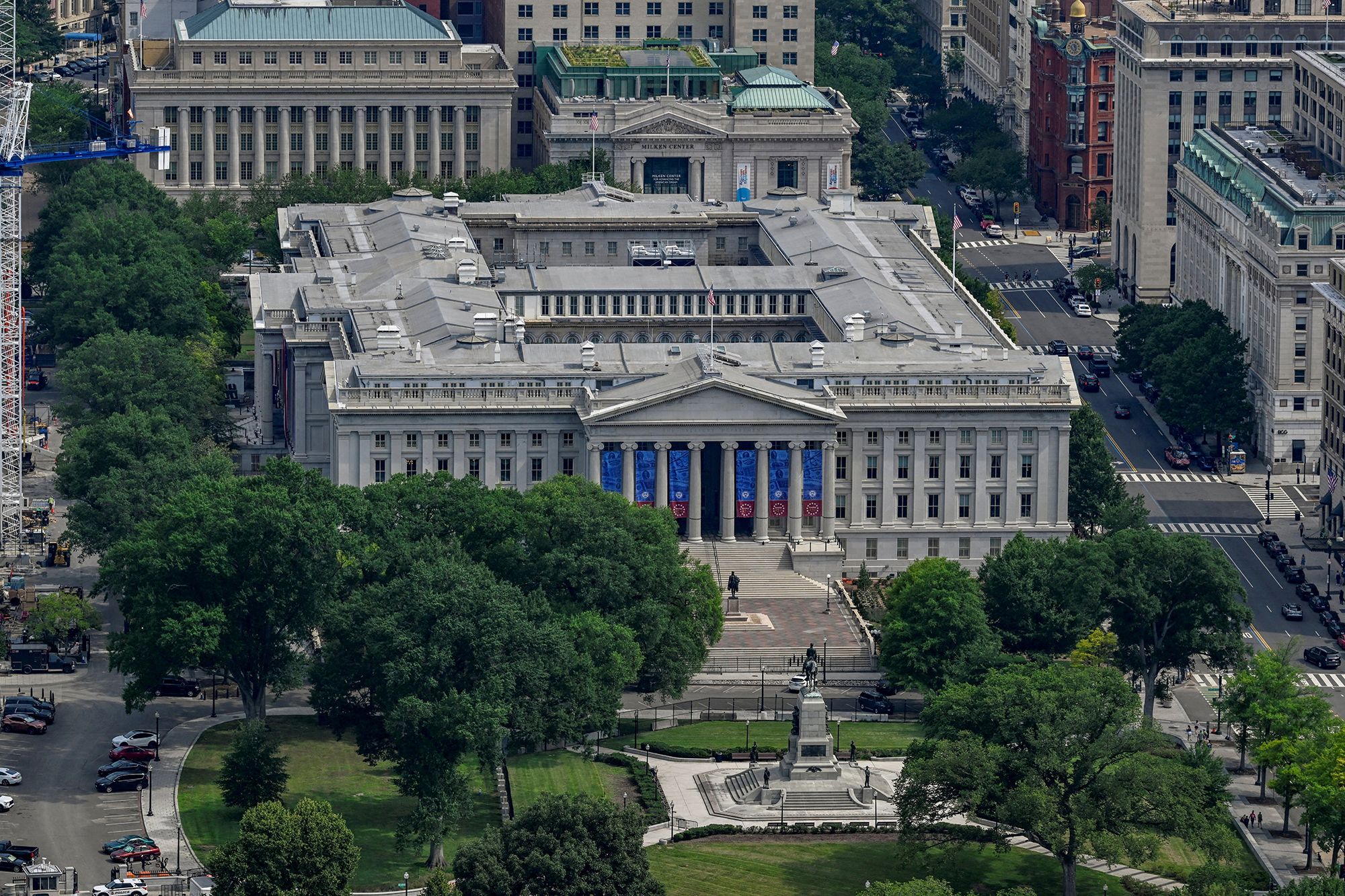The Treasury Department building in Washington, DC, on July 11, 2026.