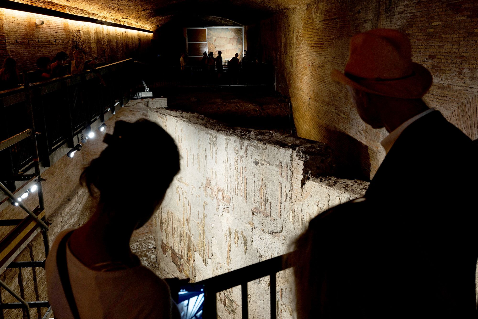 A view of the "Painted City" fresco and the Great Mosaic