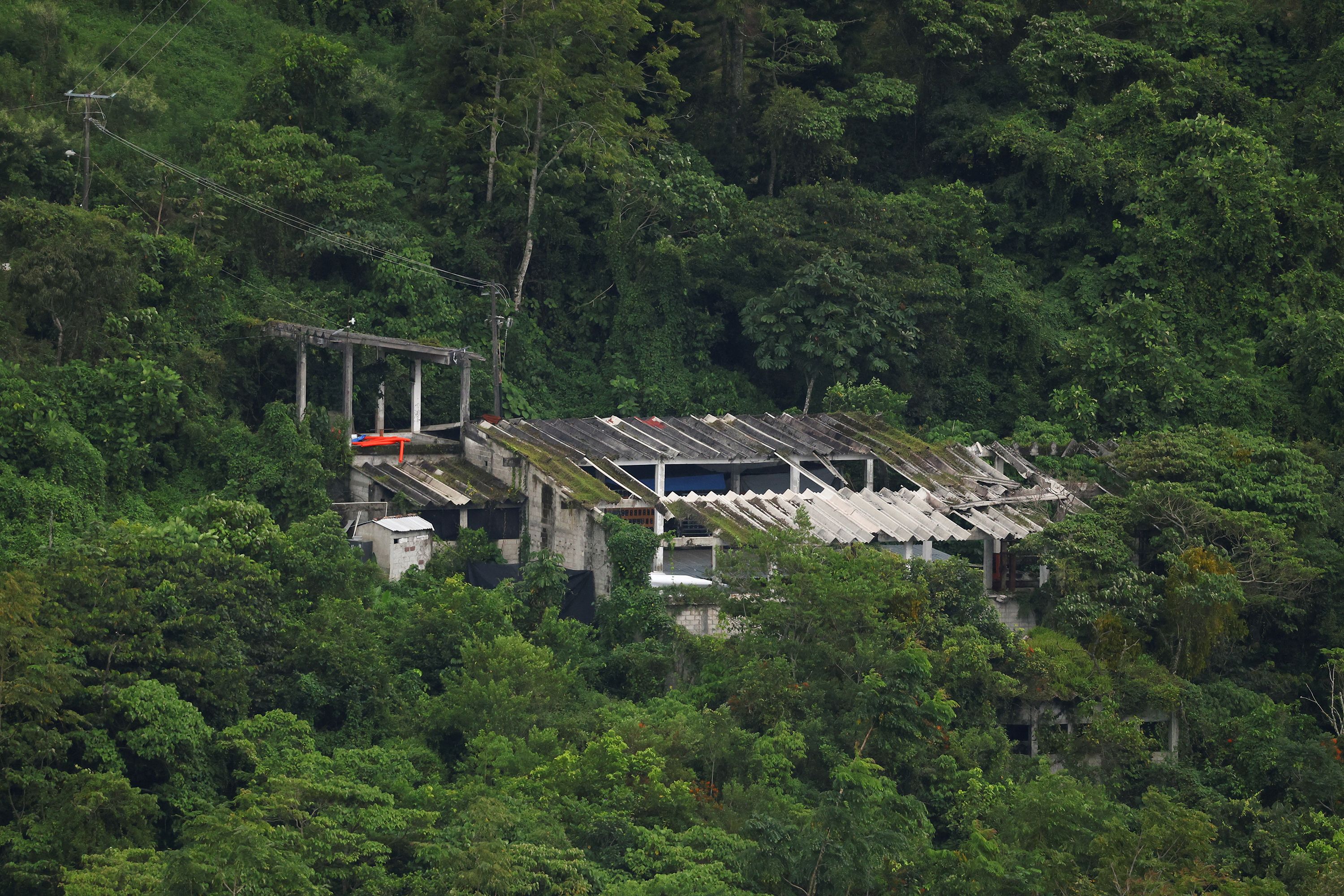 A view shows the building where authorities said they found a suspected illegal cryptocurrency mining operation that was allegedly drawing power from infrastructure linked to a nearby hydroelectric system, in Tlaola, Puebla state, Mexico, September 8, 2026. REUTERS/Daniel Becerril