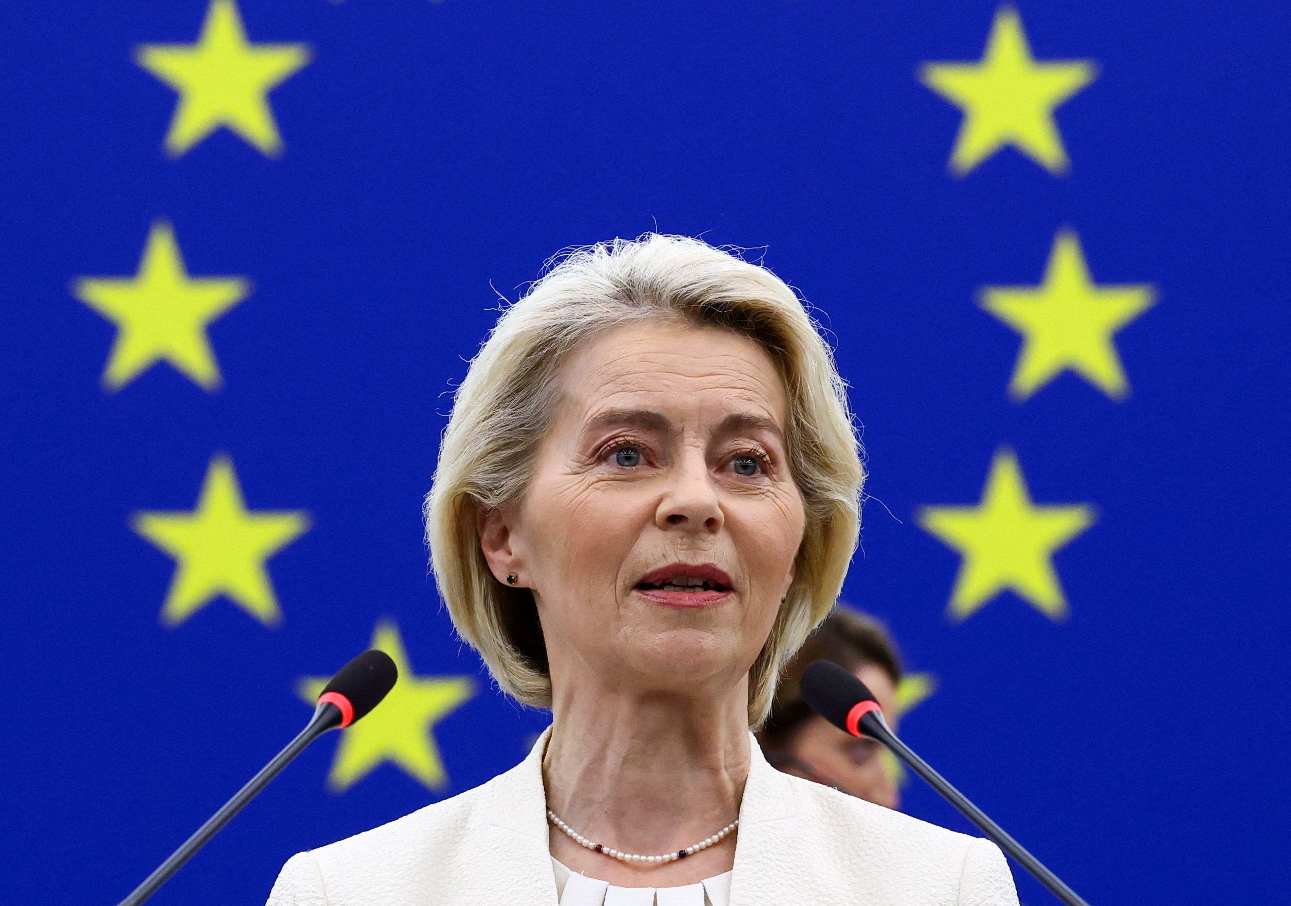 European Commission President Ursula von der Leyen speaks during her State of the European Union address to the European Parliament, in Strasbourg, France, on September 16, 2026.