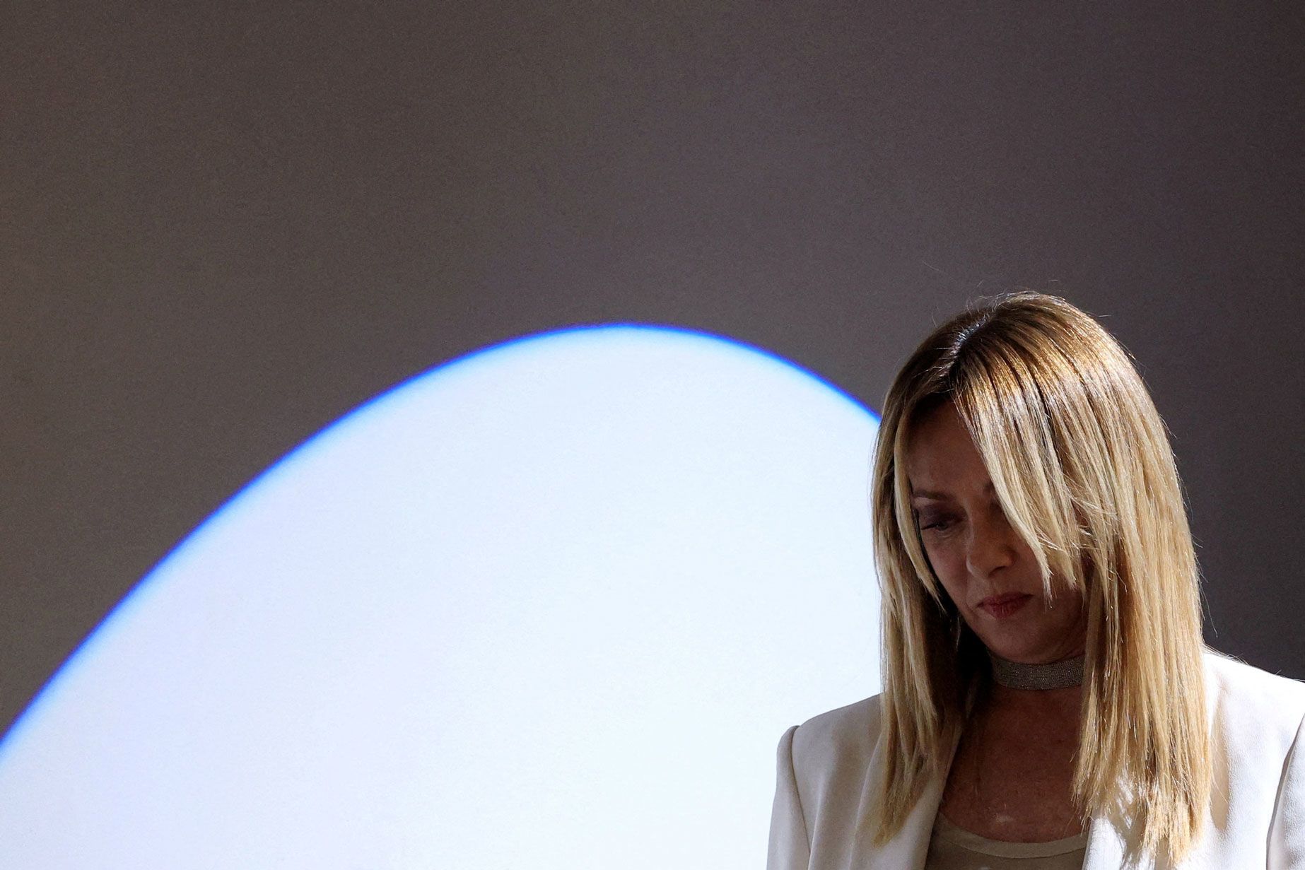Italian Prime Minister Giorgia Meloni in Antibes, south of France, on June 25.