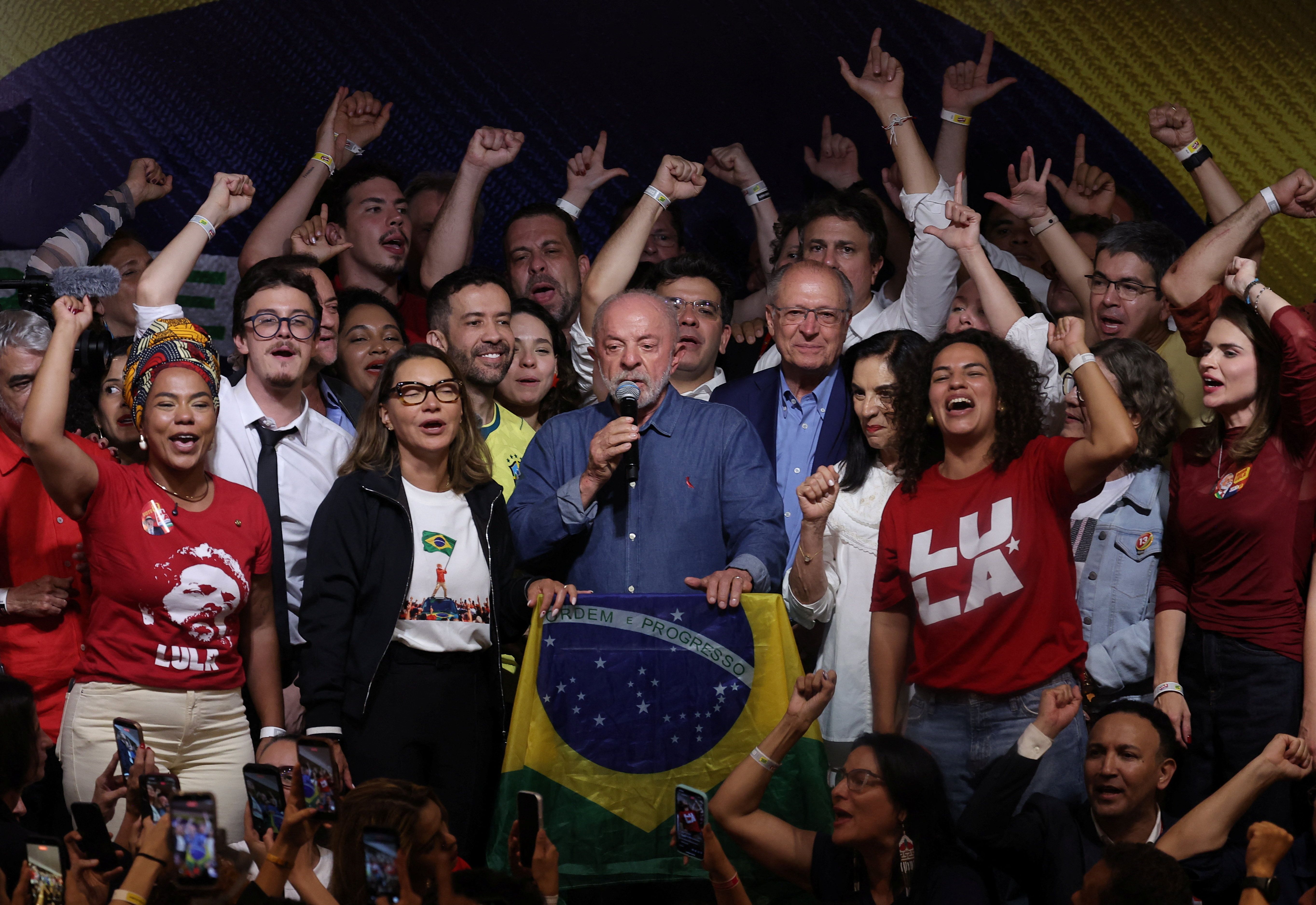 Brazil's President Luiz Inacio Lula da Silva speaks after winning the presidential runoff in Sao Paulo, Brazil, on October 25, 2026.