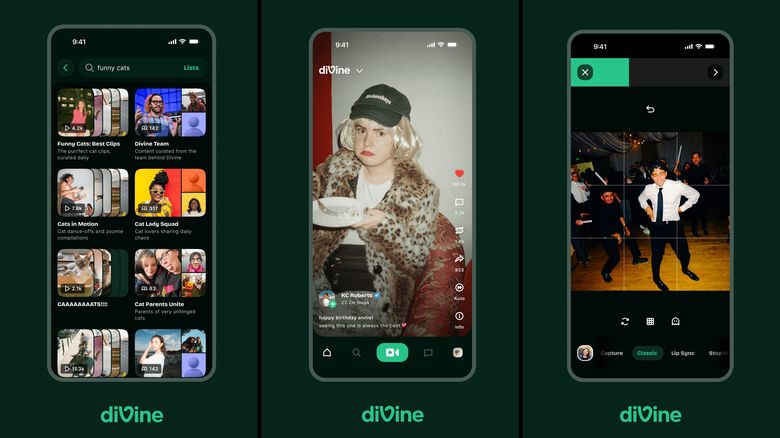 Divine is inspired by the beloved 6-second, looping video app Vine that went defunct in 2017.