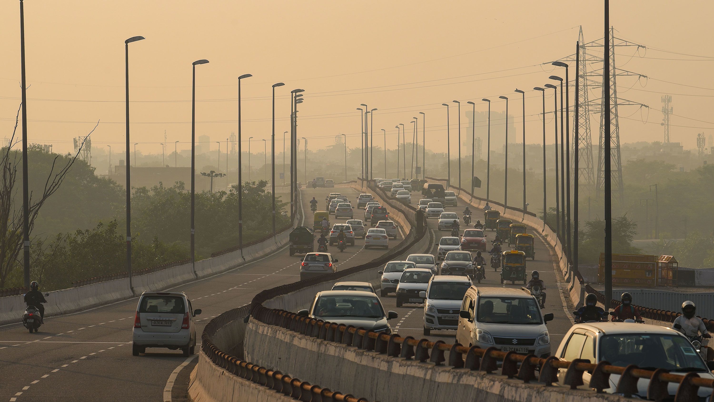 Smog covering New Delhi skies in India on October 20, 2021. The IQAir report ranks India among the countries with the worst air pollution in the world.