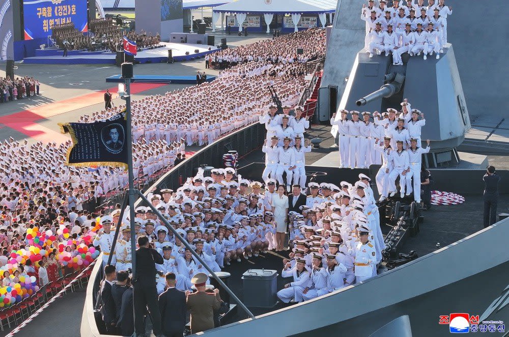 North Korean leader Kim Jong Un attends the commissioning ceremony of the destroyer "Kang Kon", in North Korea, on September 6, 2026